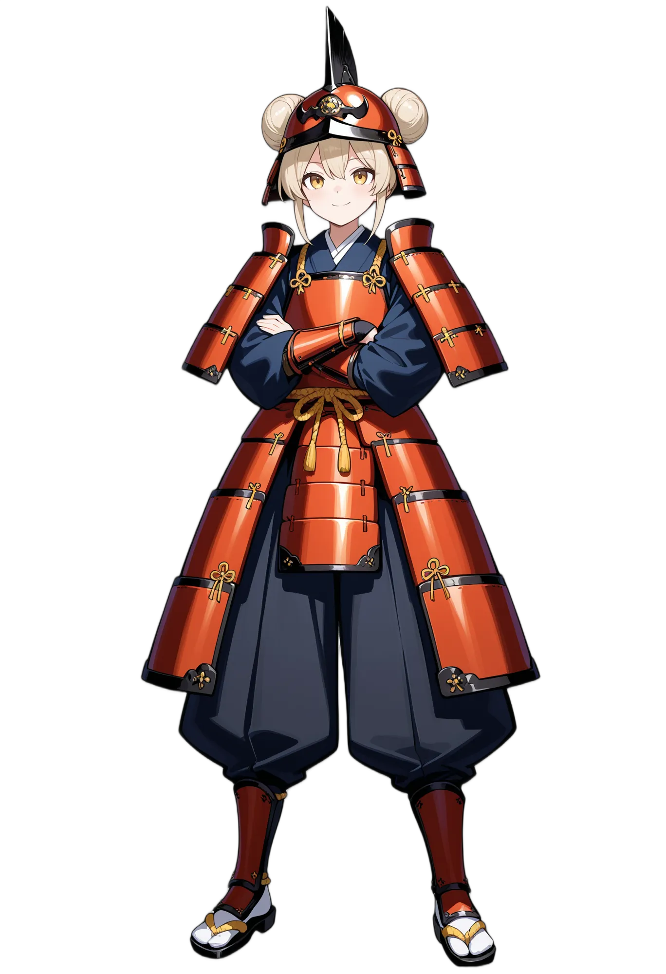 アニメイラスト-異世界-鎧-黒いズボン-ショルダーアーマー-女性-AI人物素材