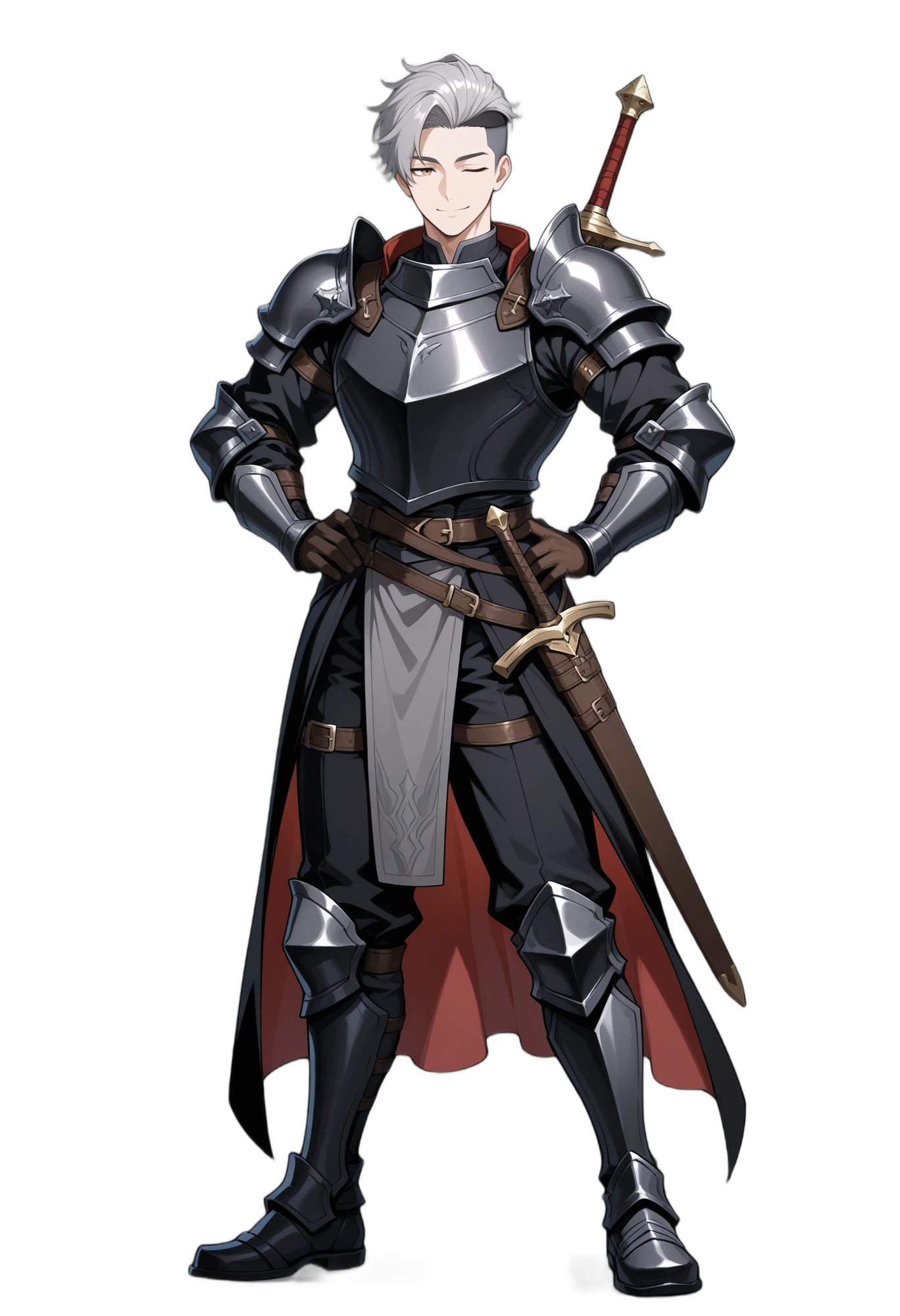 anime-belt-armor-greyhair-man