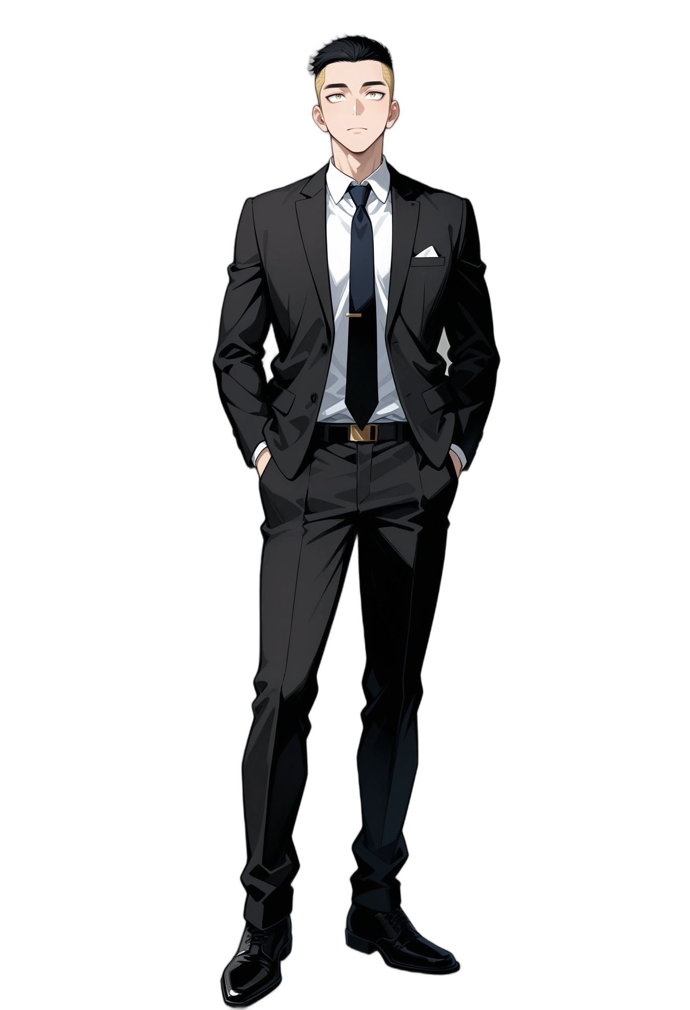 anime-belt-blondehair-longsleeves-man