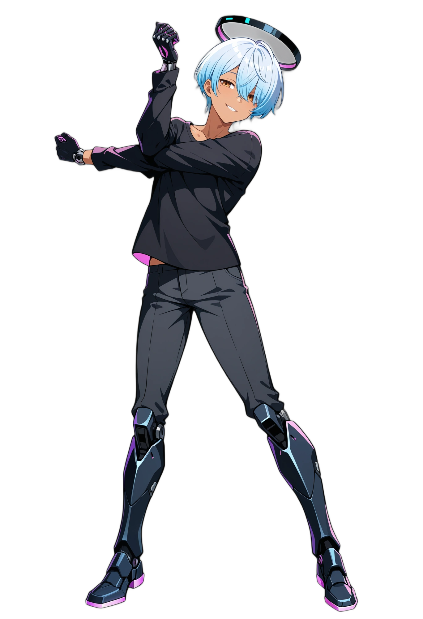 anime-blackpants-bluehair-boots-man