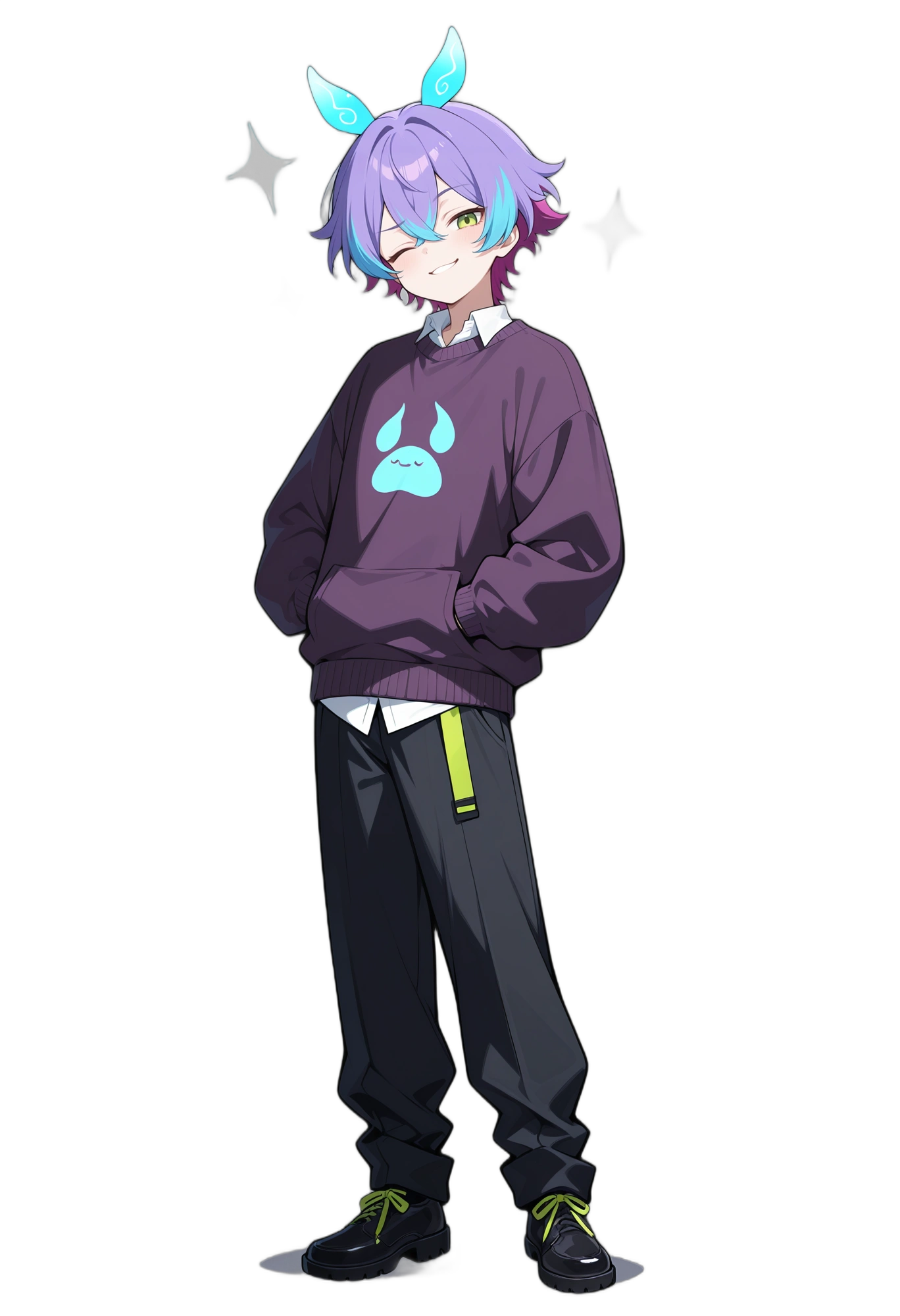 anime-blackpants-sweater-shorthair-man