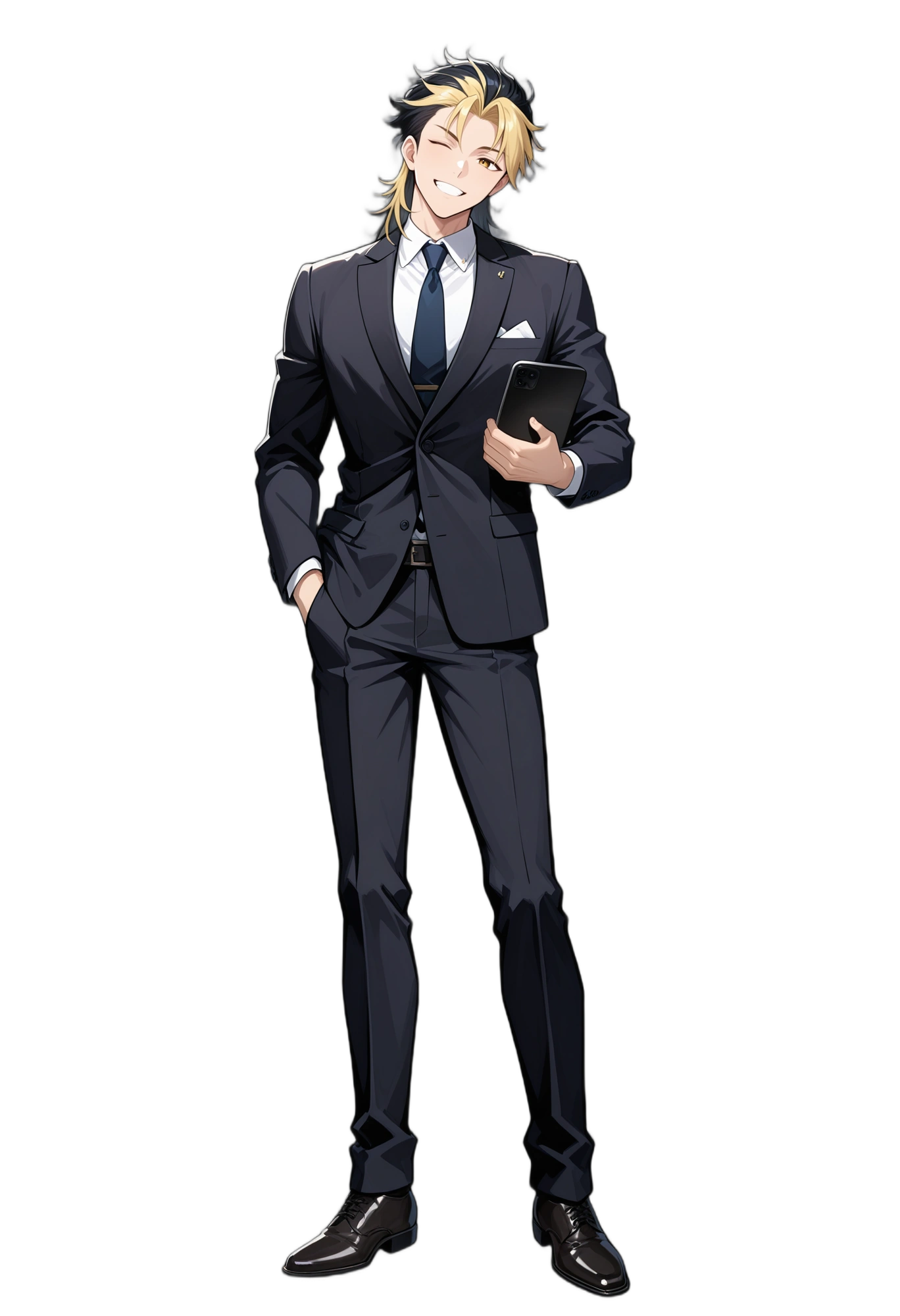 anime-blondehair-oneeyeclosed-suit-man