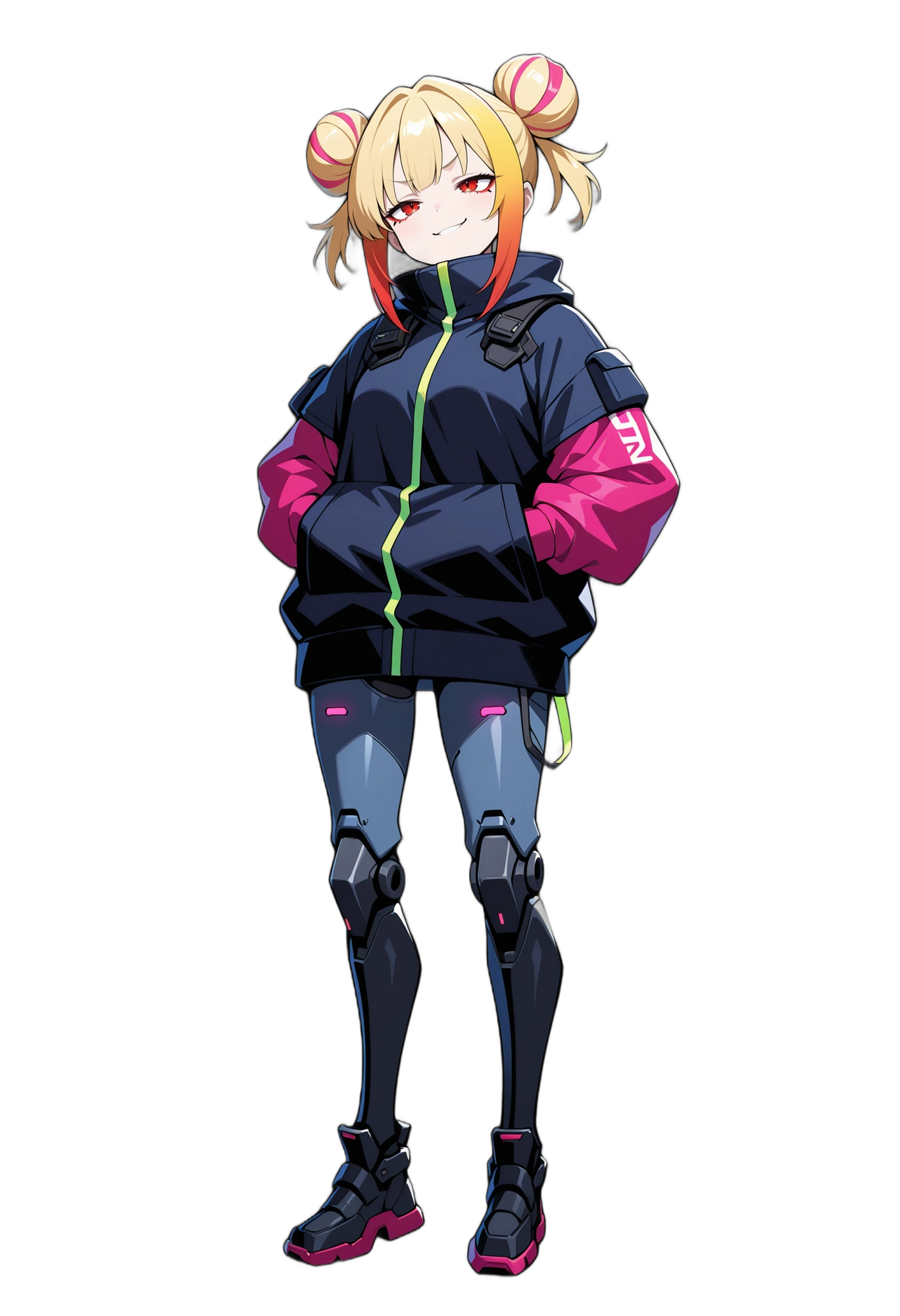 anime-blondehair-redeyes-hairbun-woman