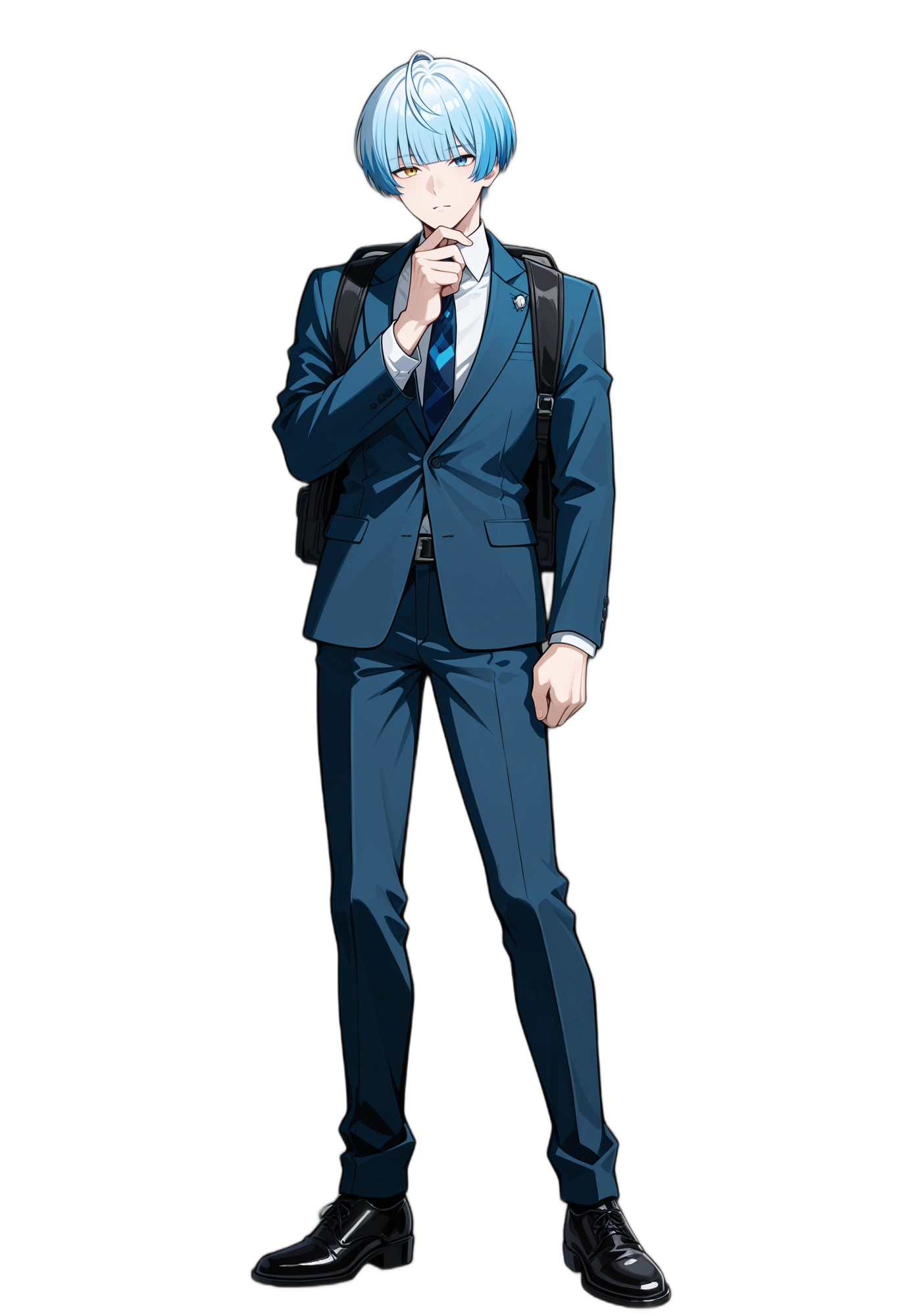 anime-bluehair-pants-belt-man