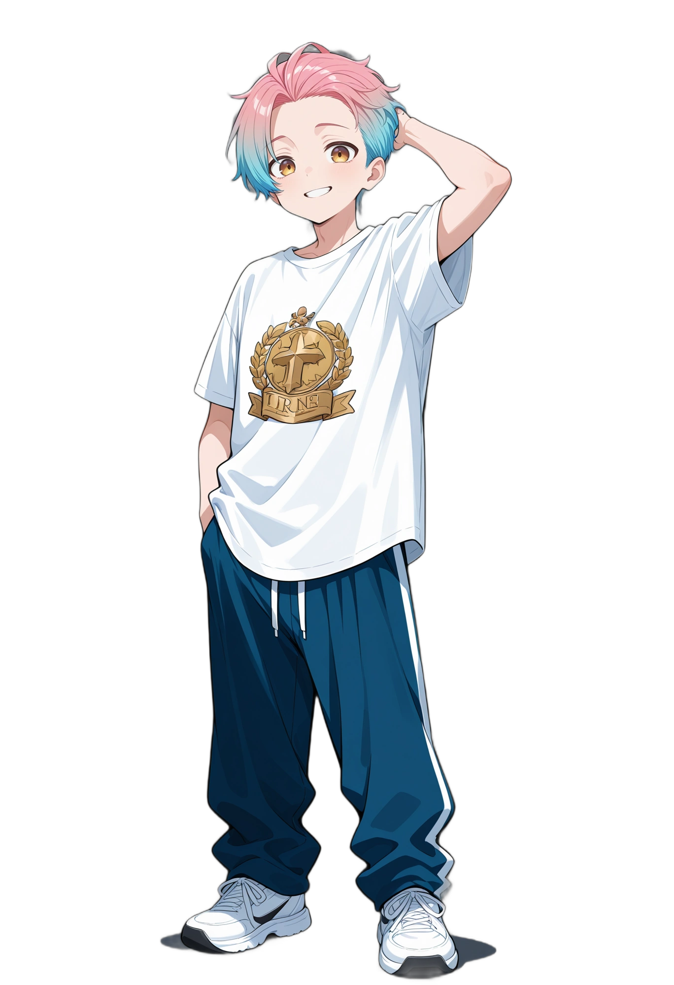 anime-bluehair-gradienthair-whiteshirt-man