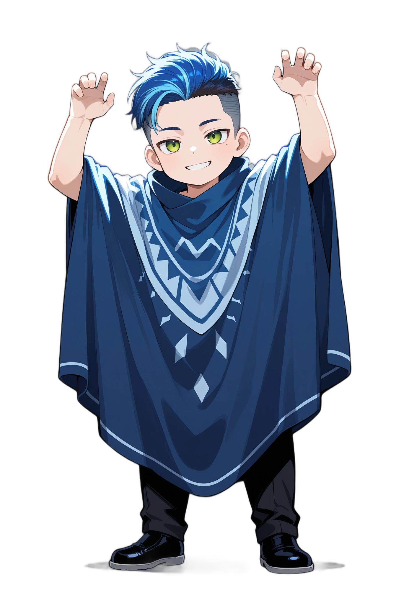 anime-bluehair-pants-multicoloredhair-man