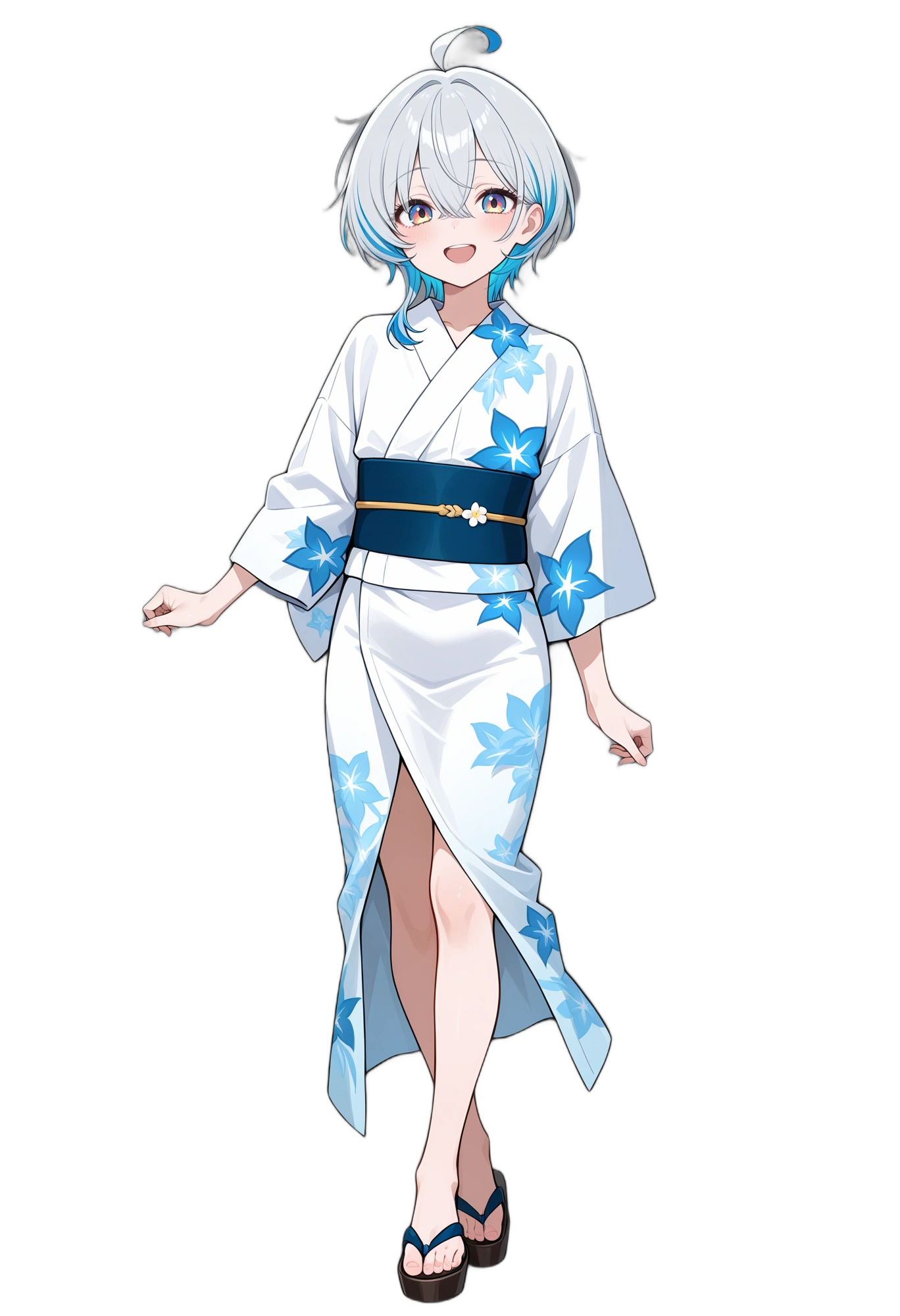 anime-bluehair-greyhair-:d-woman