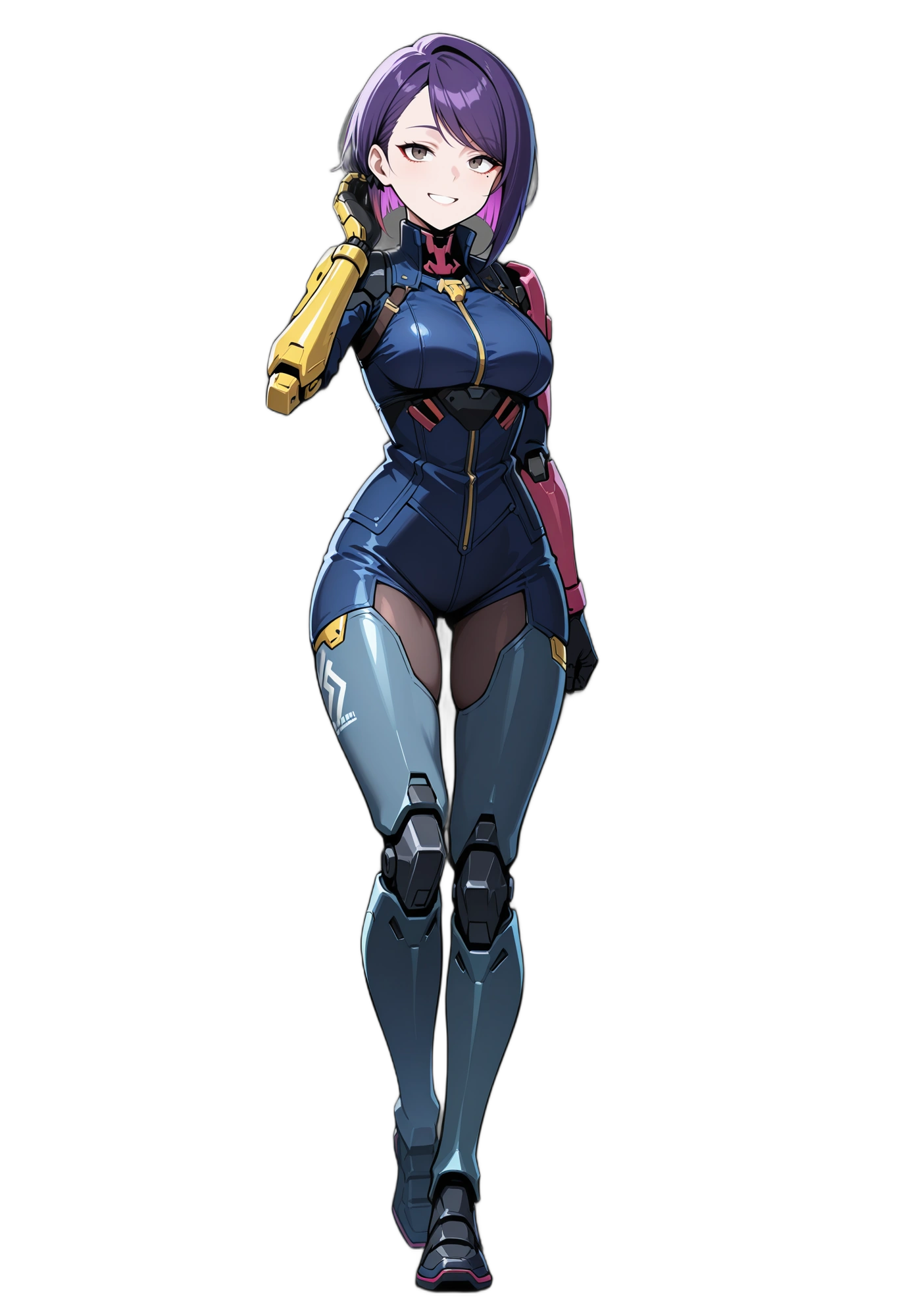 anime-bodysuit-shorthair-smile-woman