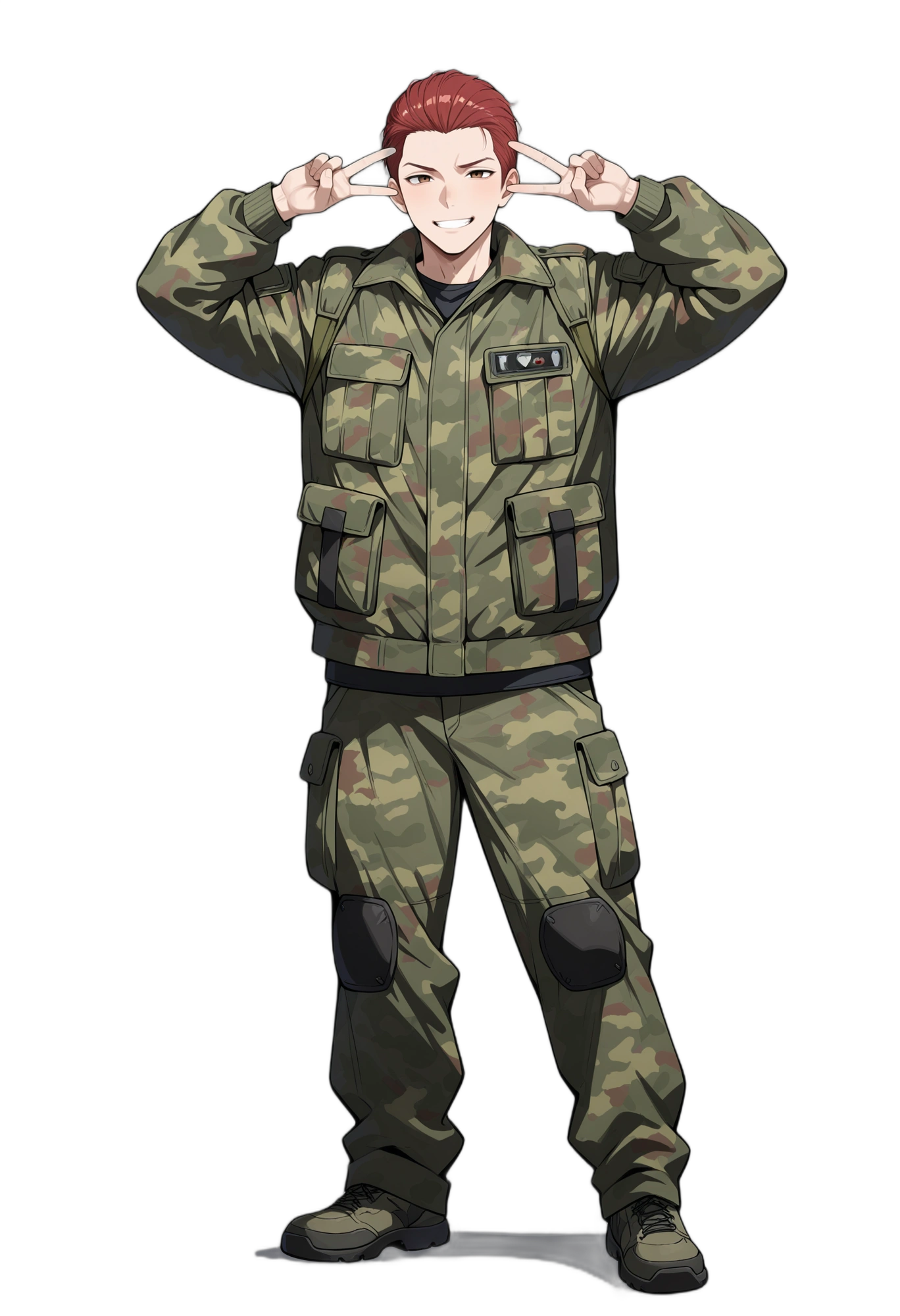 anime-boots-camouflage-redhair-man