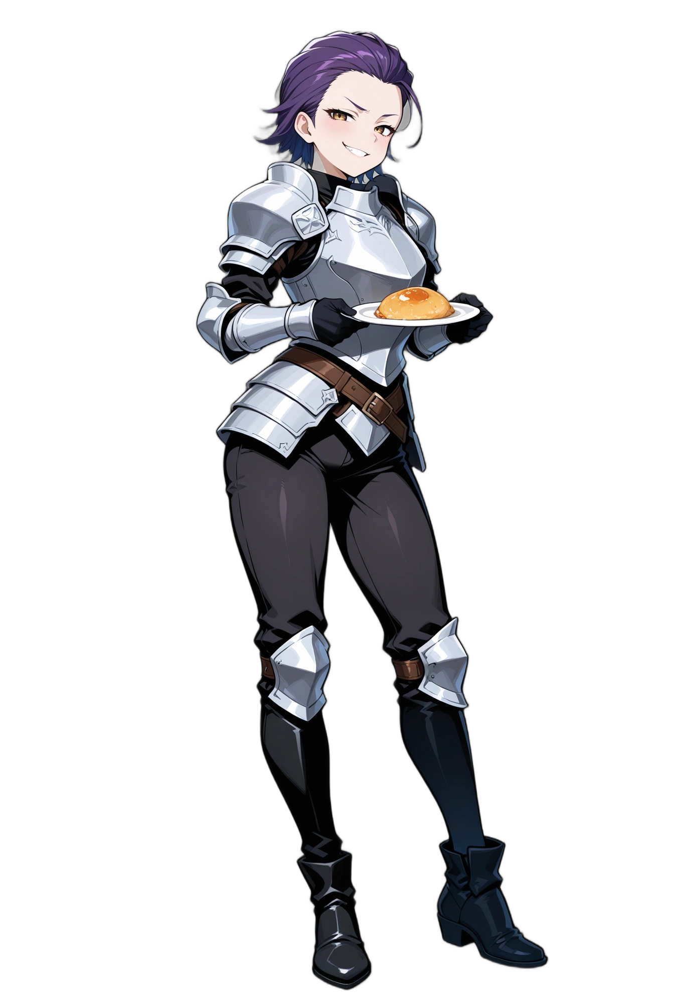anime-breastplate-blackfootwear-browneyes-woman