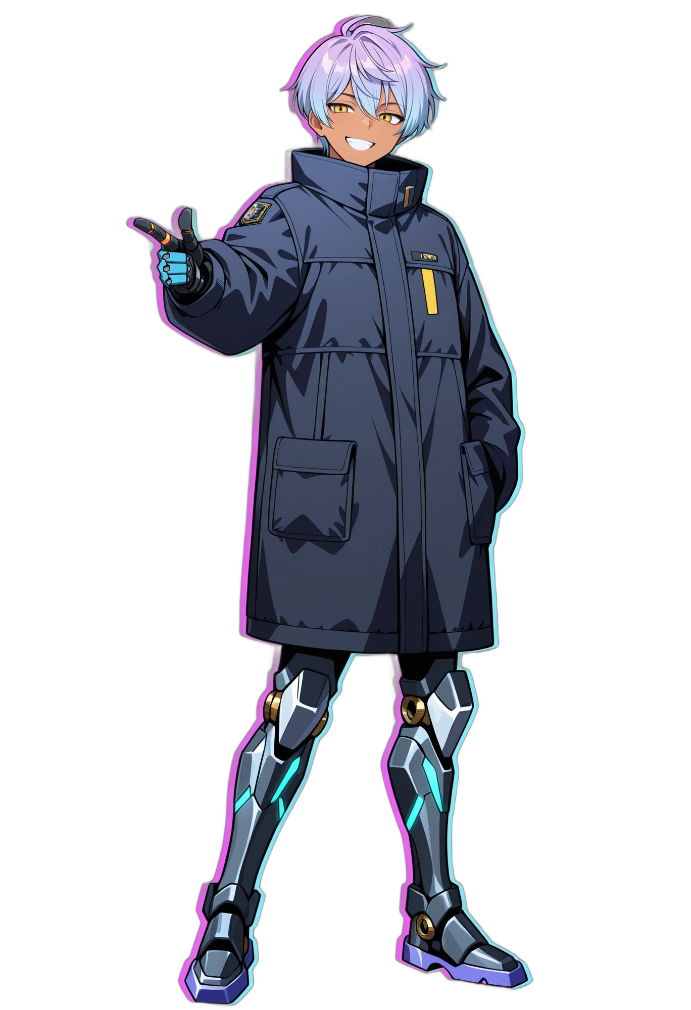 anime-coat-handinpocket-earrings-man