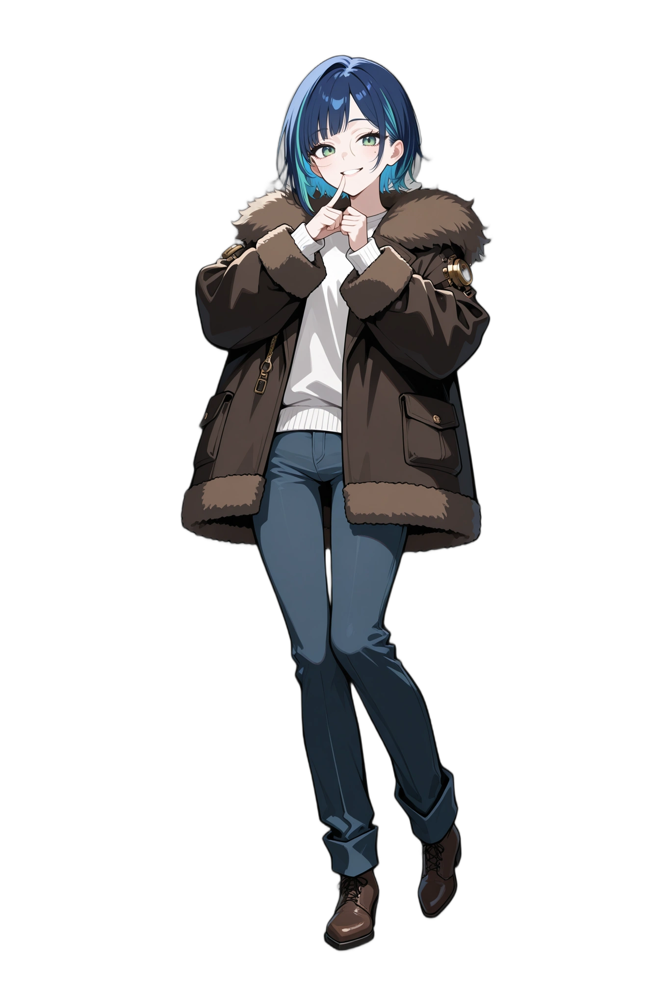 anime-coat-jeans-multicoloredhair-woman
