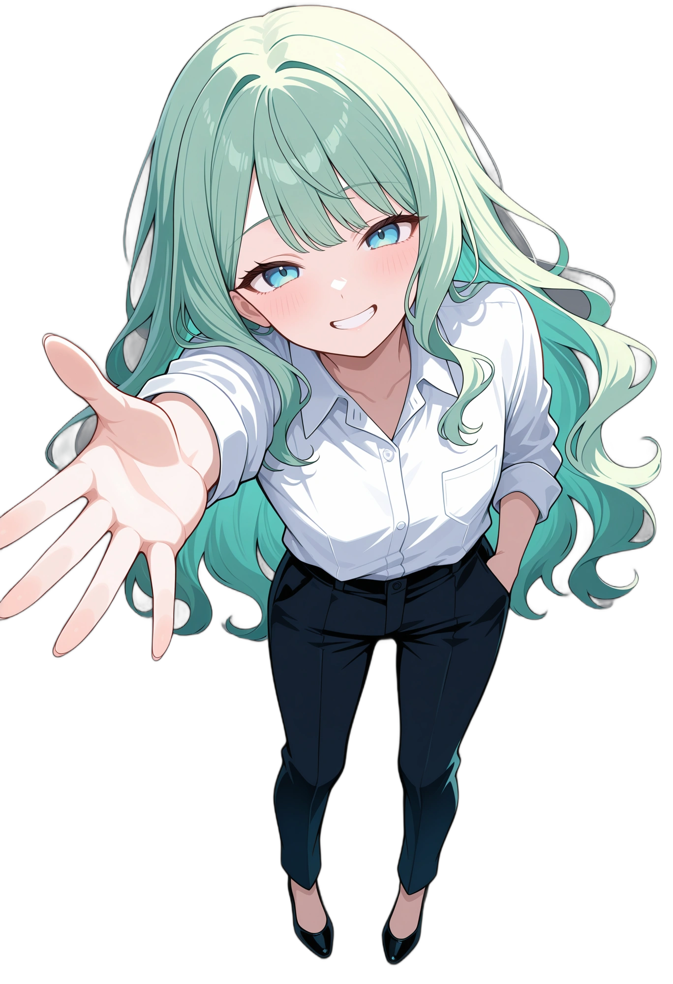 anime-collaredshirt-dressshirt-smile-woman