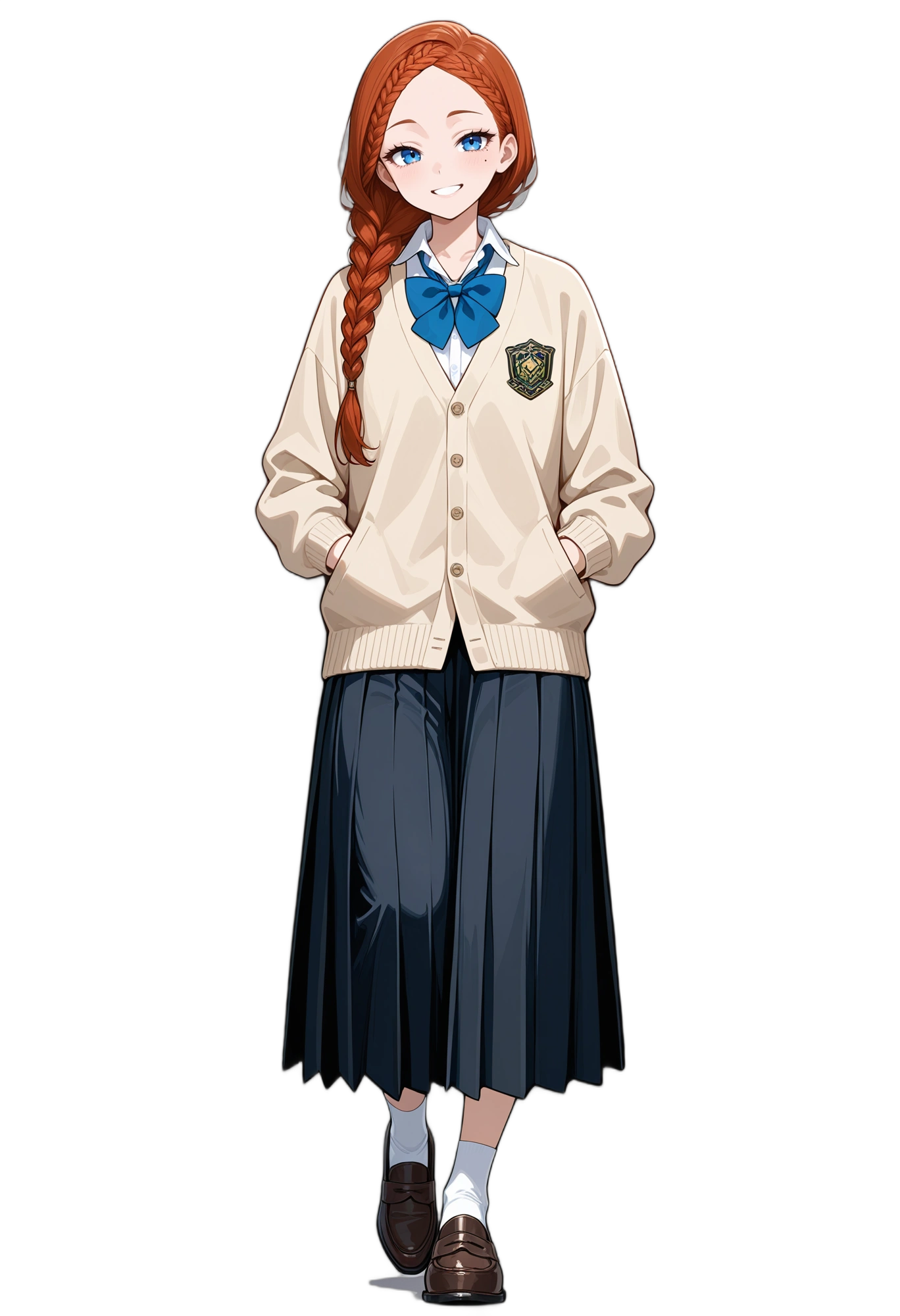 anime-collaredshirt-orangehair-schooluniform-woman