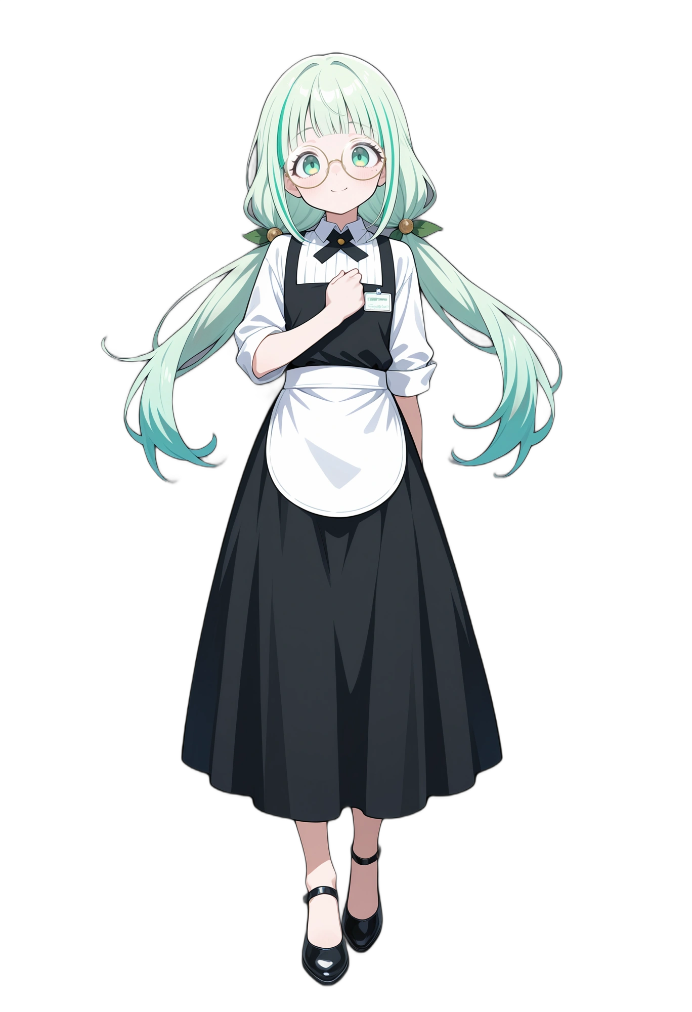 anime-dress-greenhair-multicoloredhair-woman