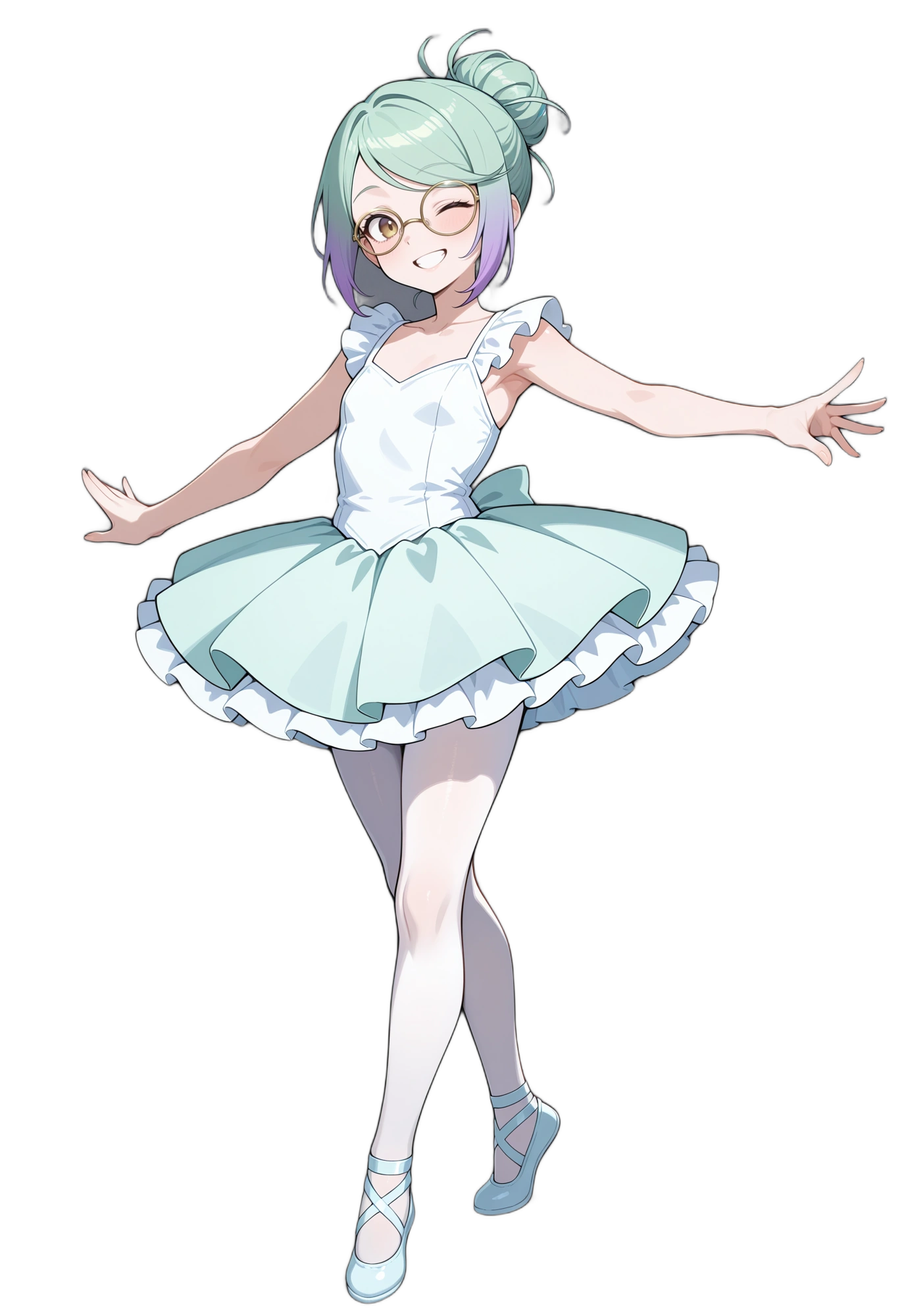 anime-frills-roundeyewear-oneeyeclosed-woman