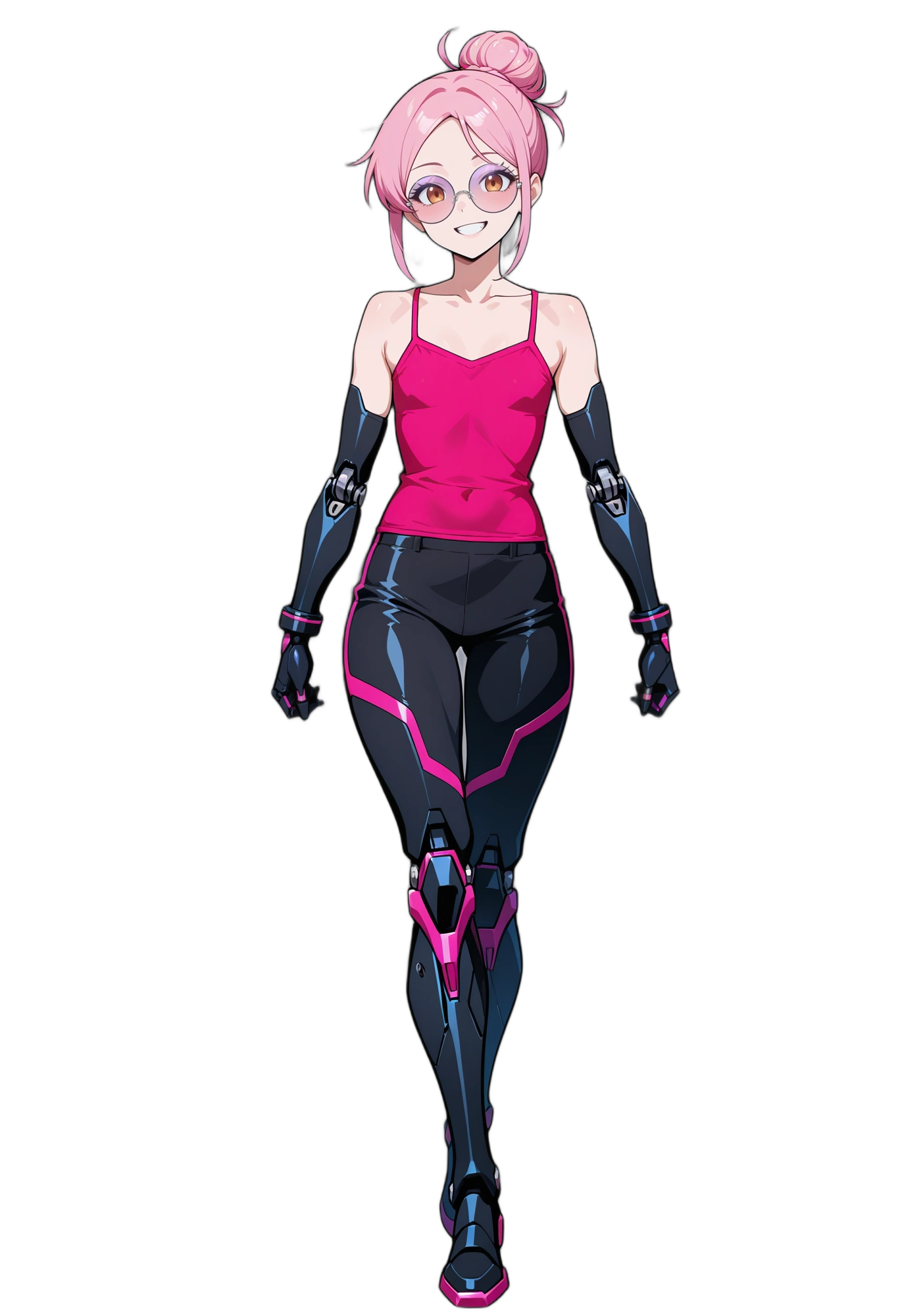 anime-gloves-pinkhair-smile-woman