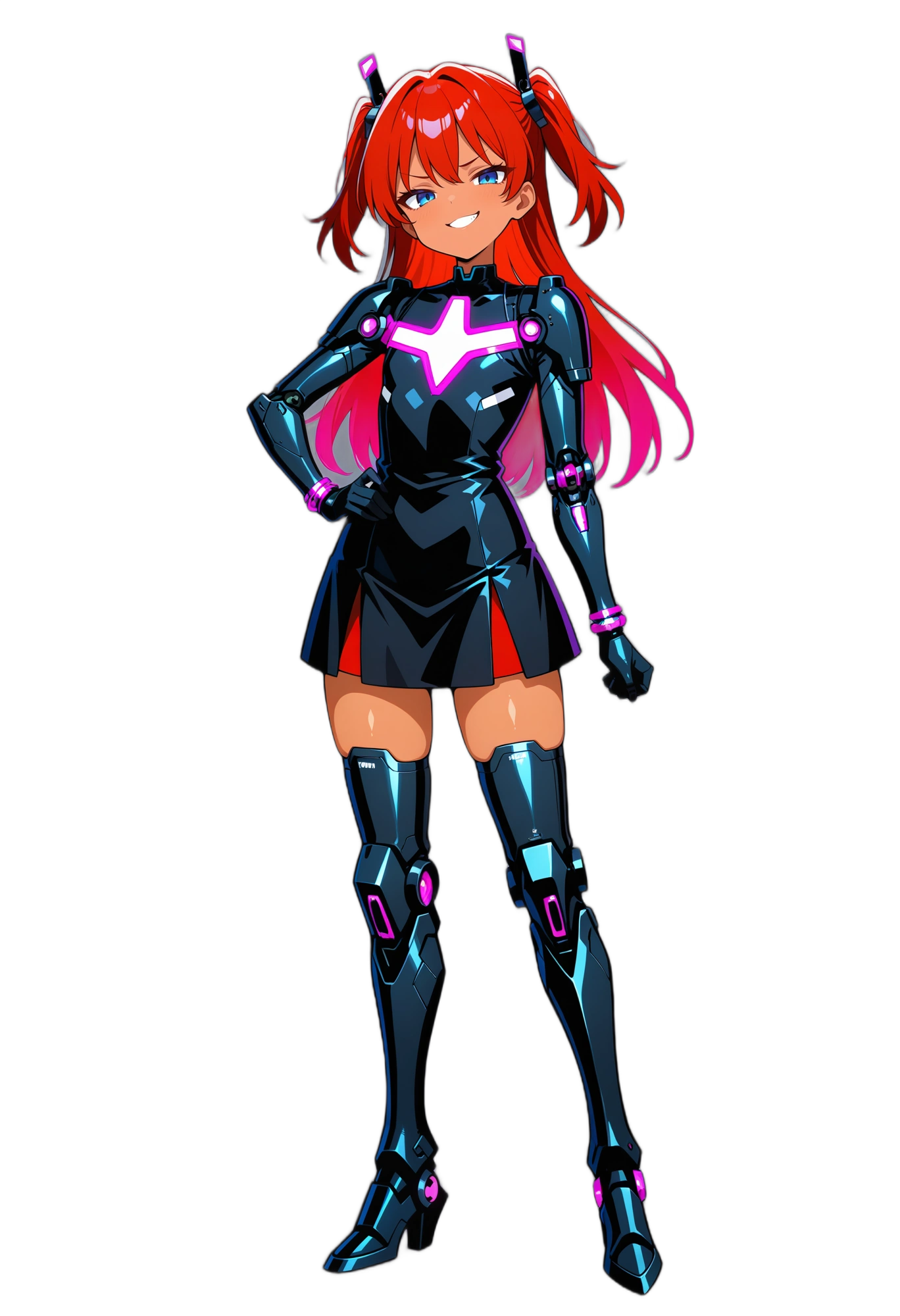 anime-gloves-multicoloredhair-twosideup-woman