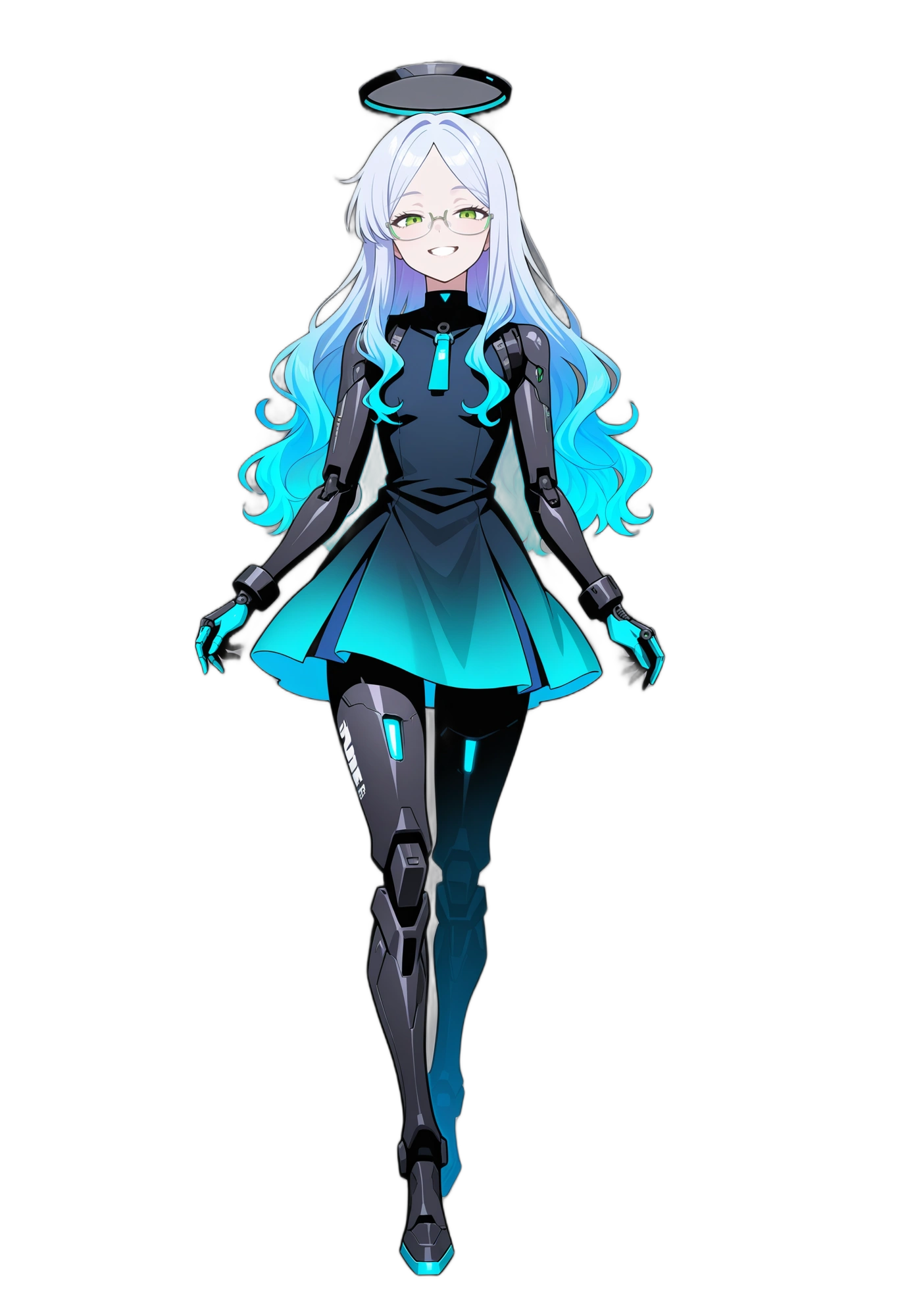 anime-gradienthair-multicoloredhair-dress-woman