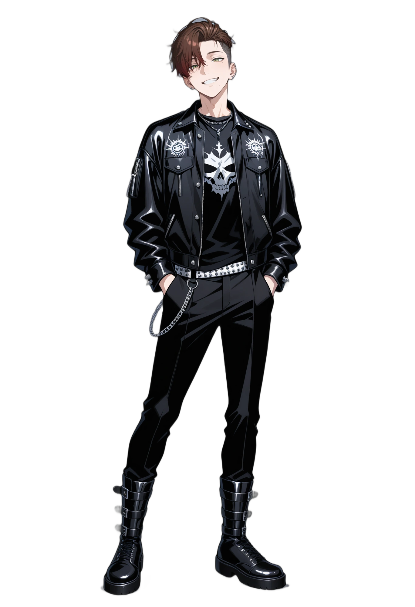 anime-greeneyes-leatherjacket-blackfootwear-man