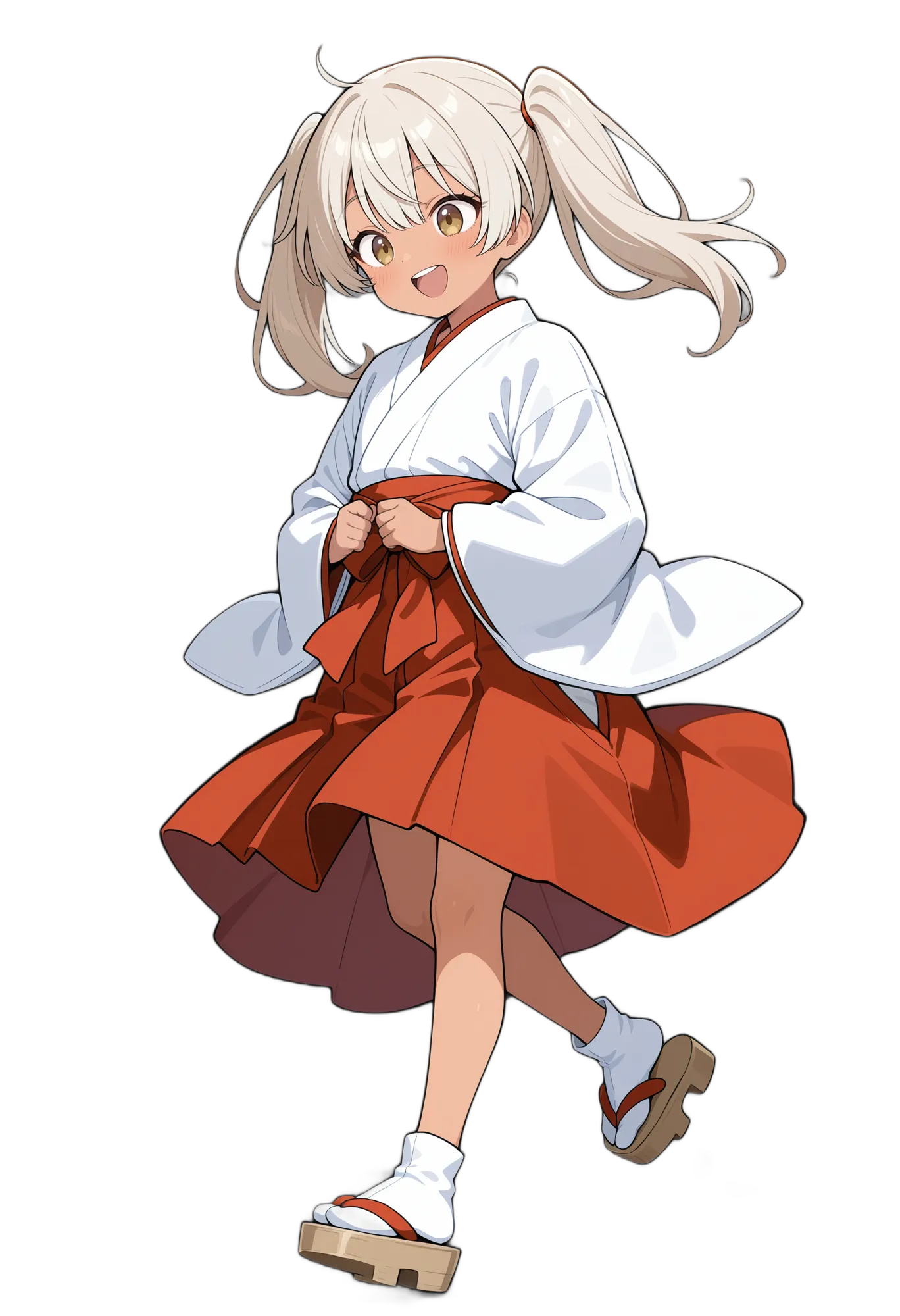 アニメイラスト-和風-袴-着物-和服-女性-AI人物素材
