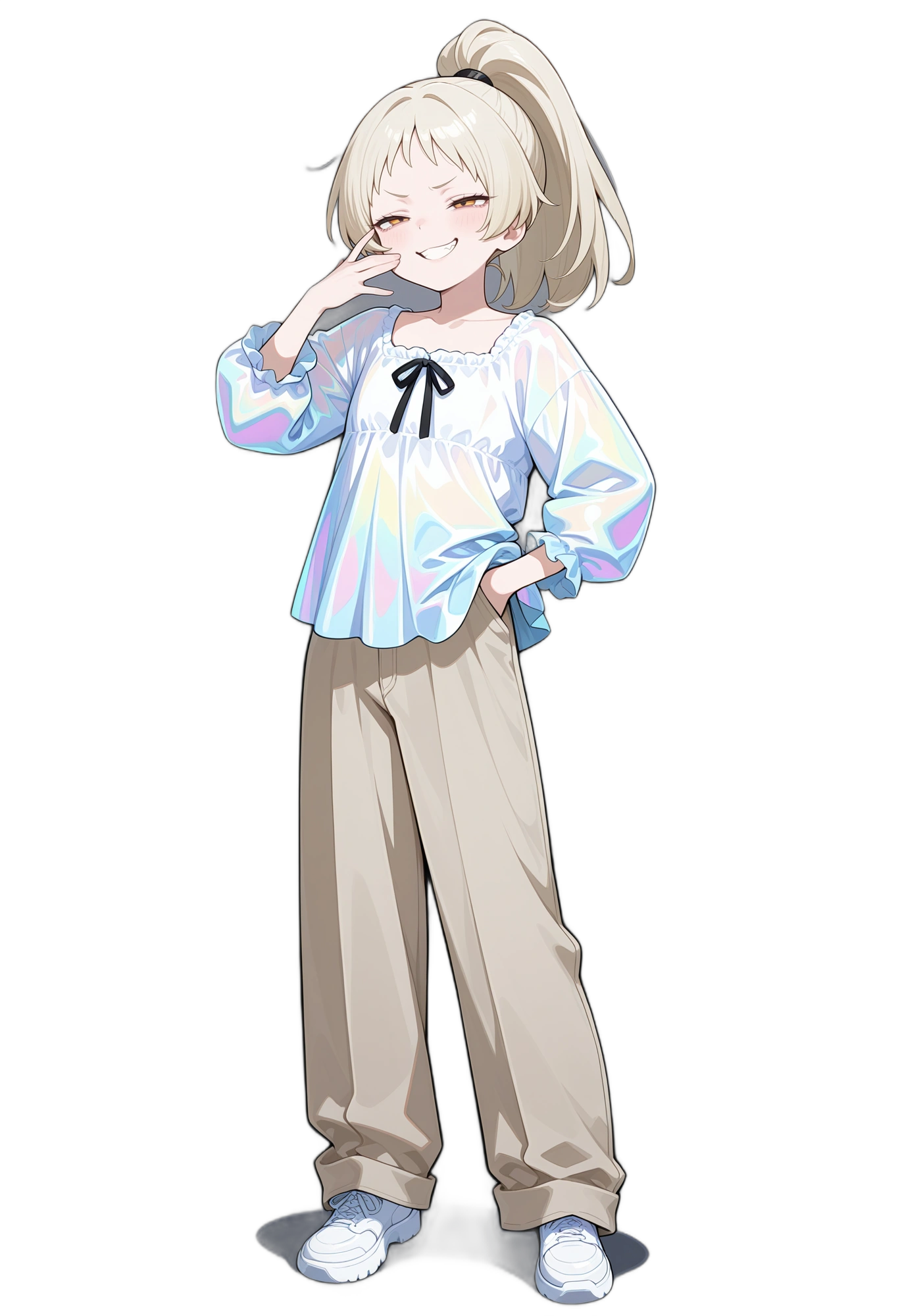 anime-handinpocket-pants-whitefootwear-woman