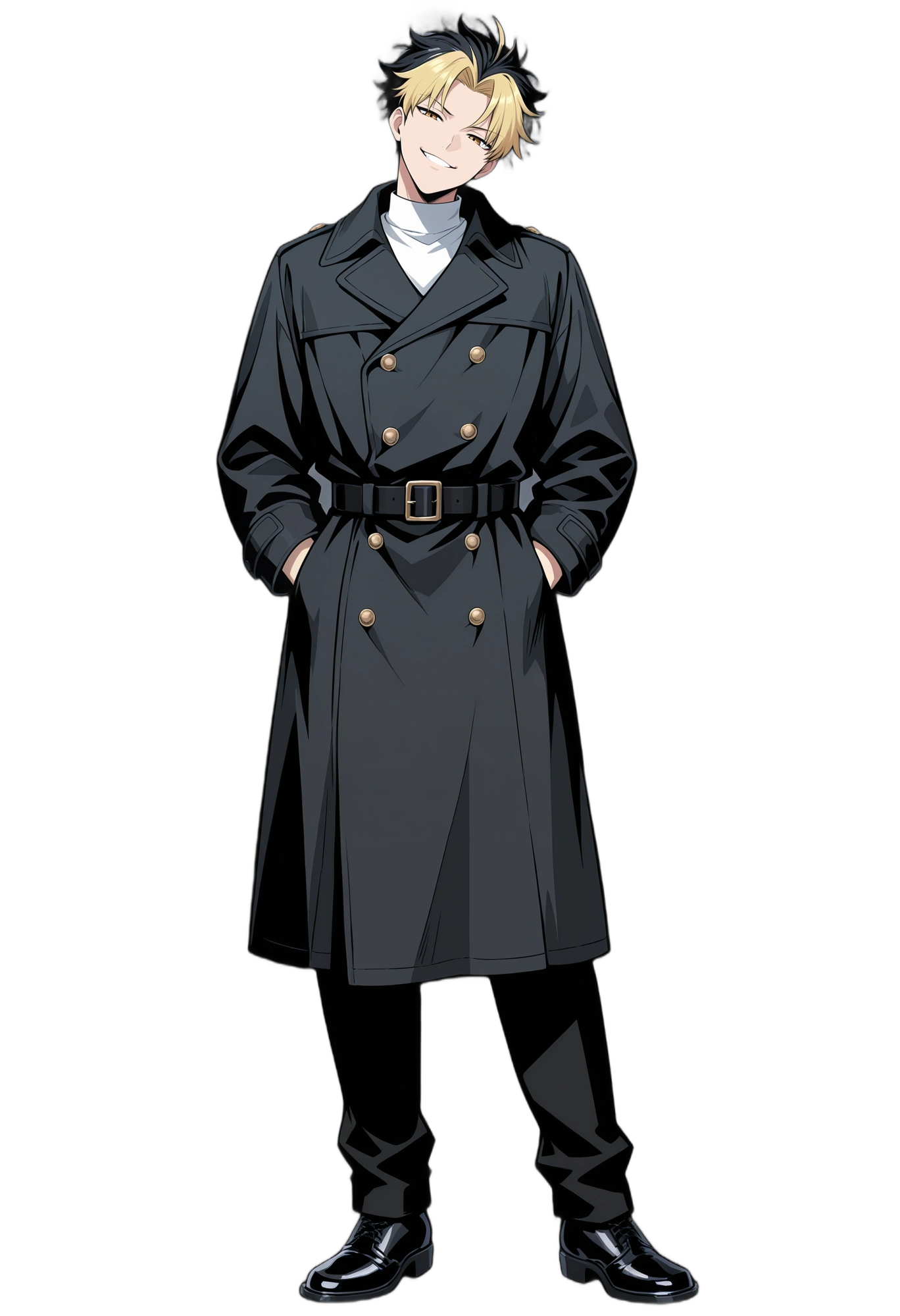 anime-handsinpockets-two-tonehair-trenchcoat-man