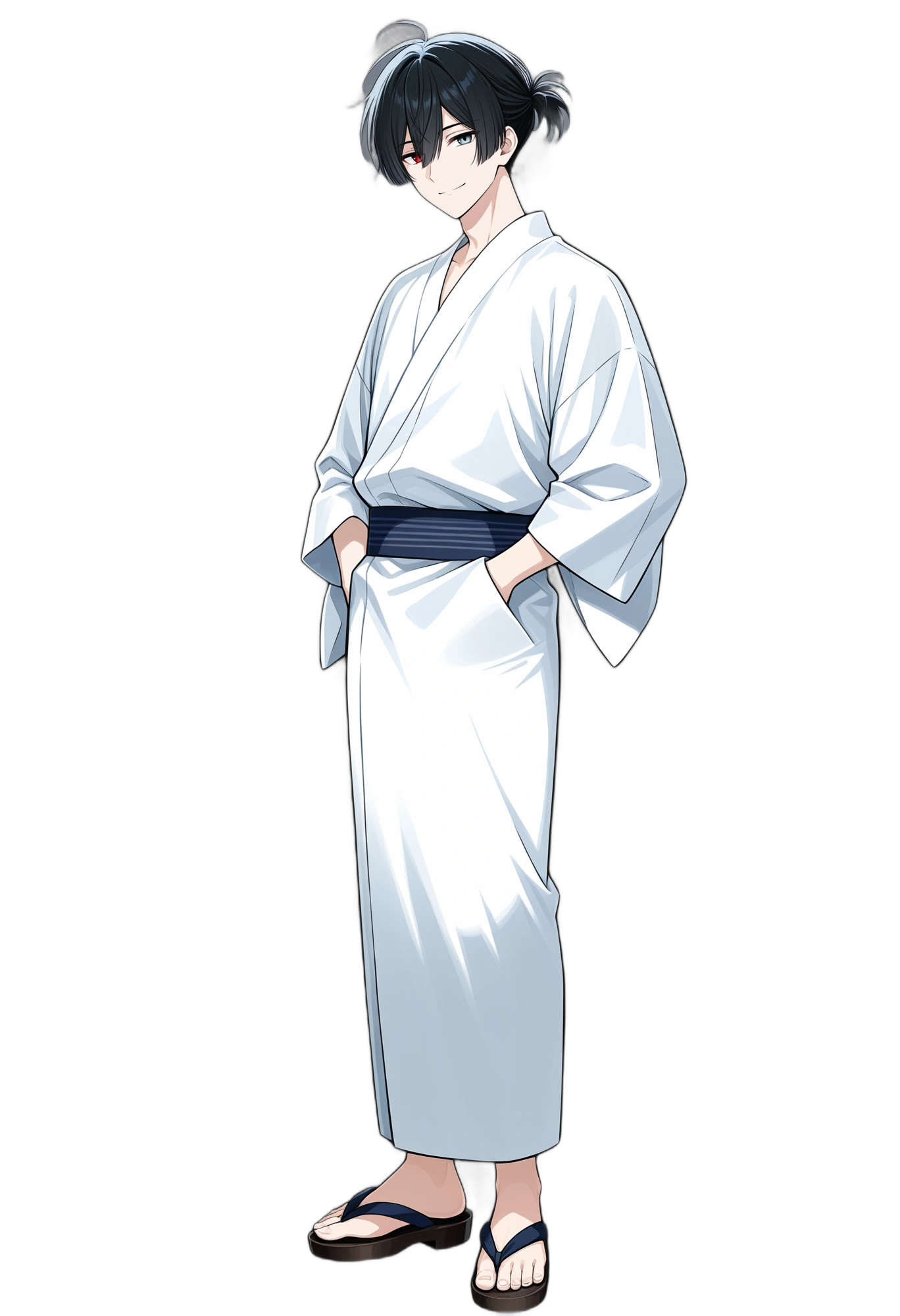 anime-handsinpockets-shortponytail-sandals-man