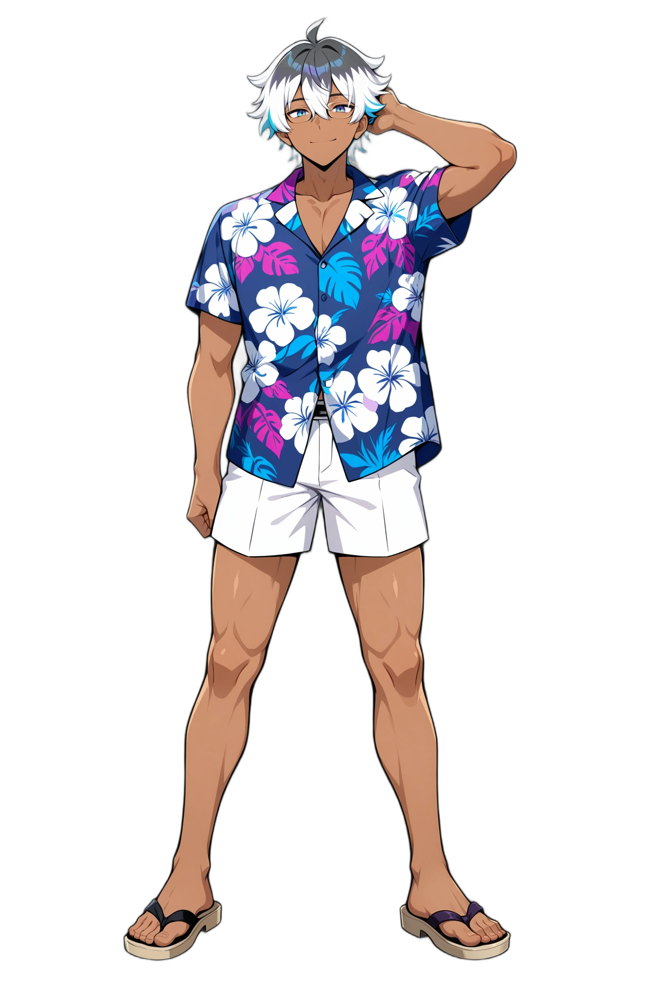 anime-hawaiianshirt-sandals-floralprint-man