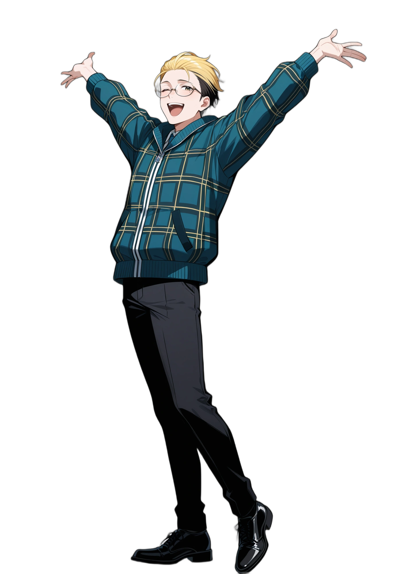 anime-jacket-blackpants-blondehair-man