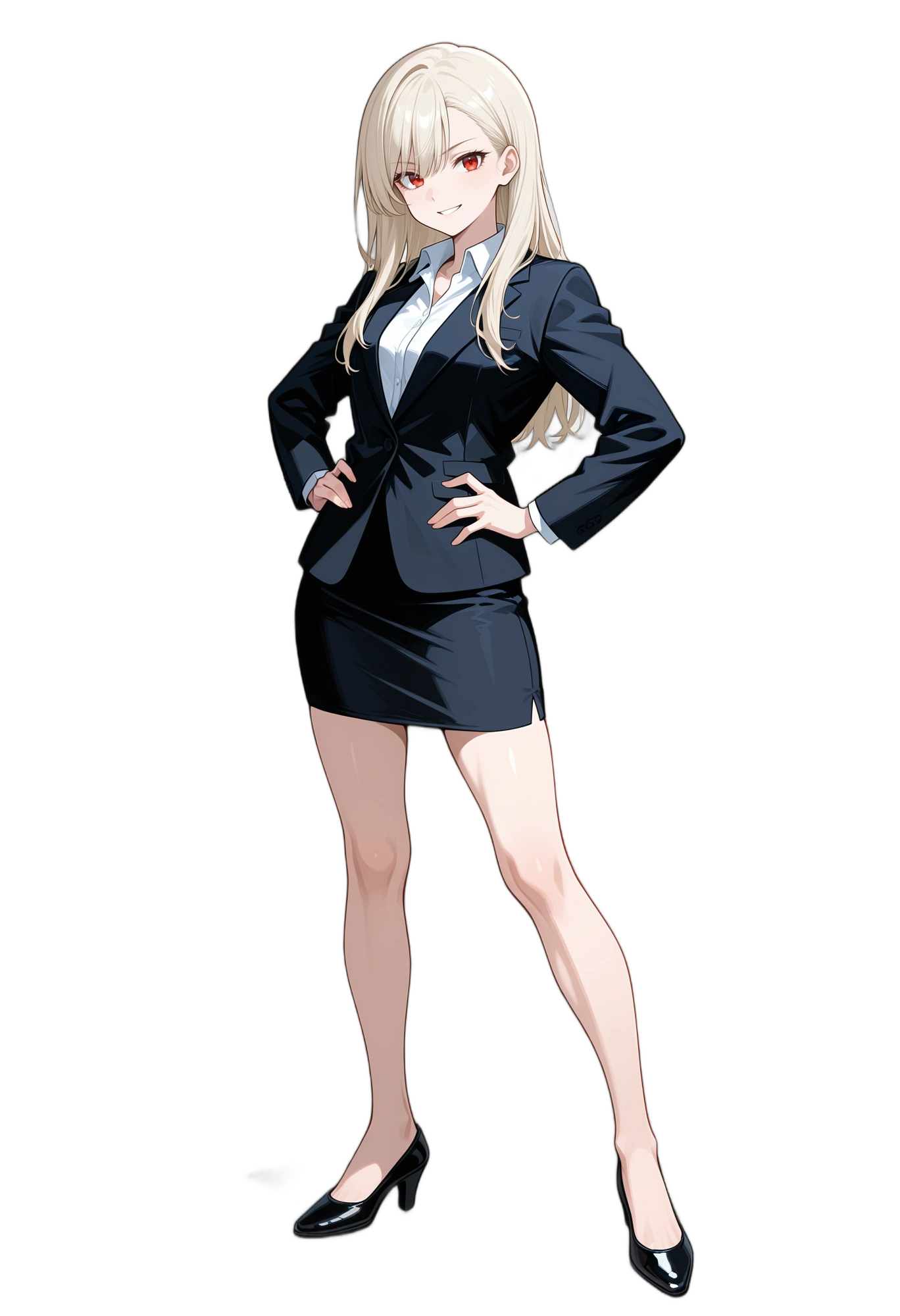 anime-jacket-highheels-skirt-woman