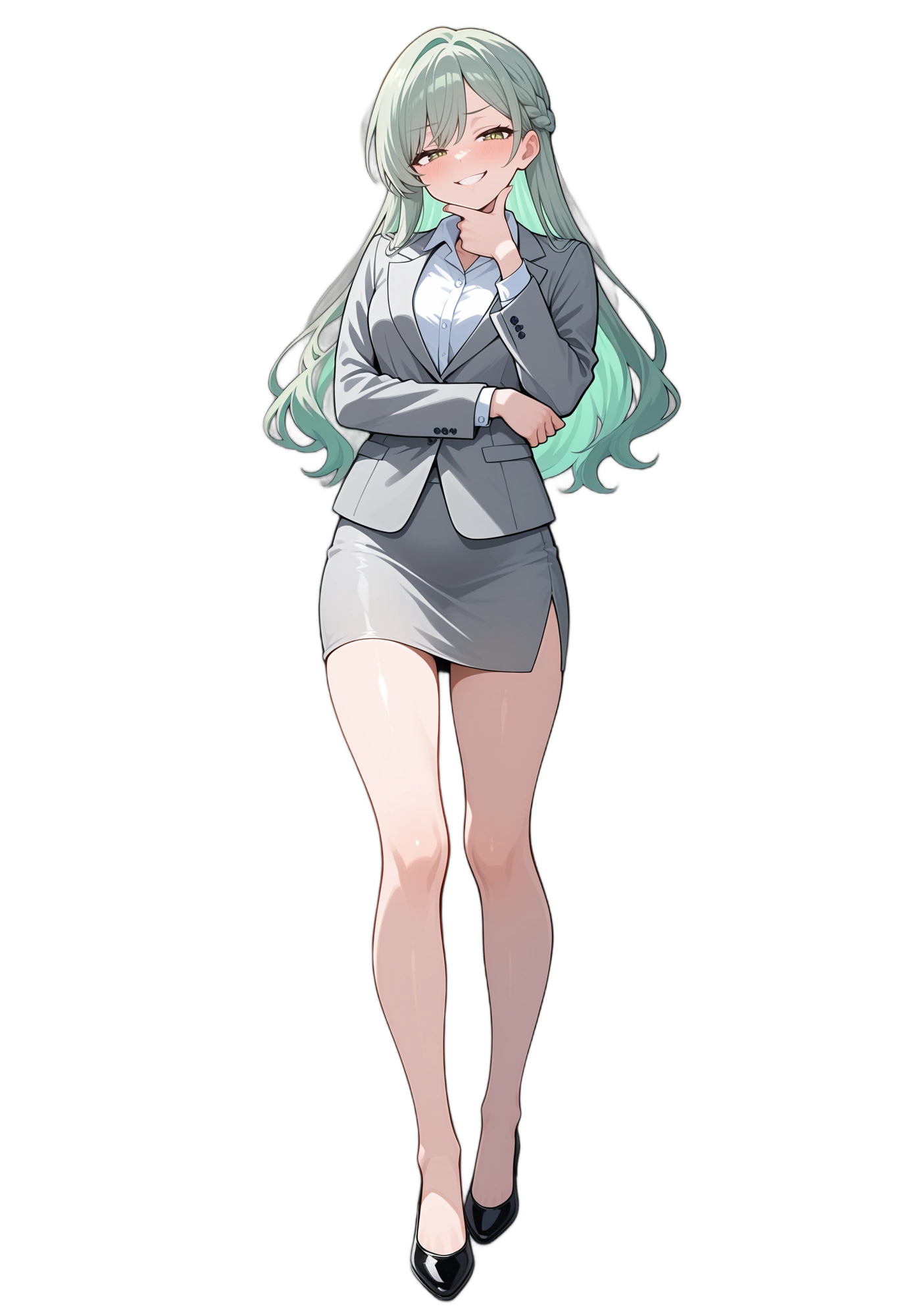 anime-longsleeves-braid-pencilskirt-woman
