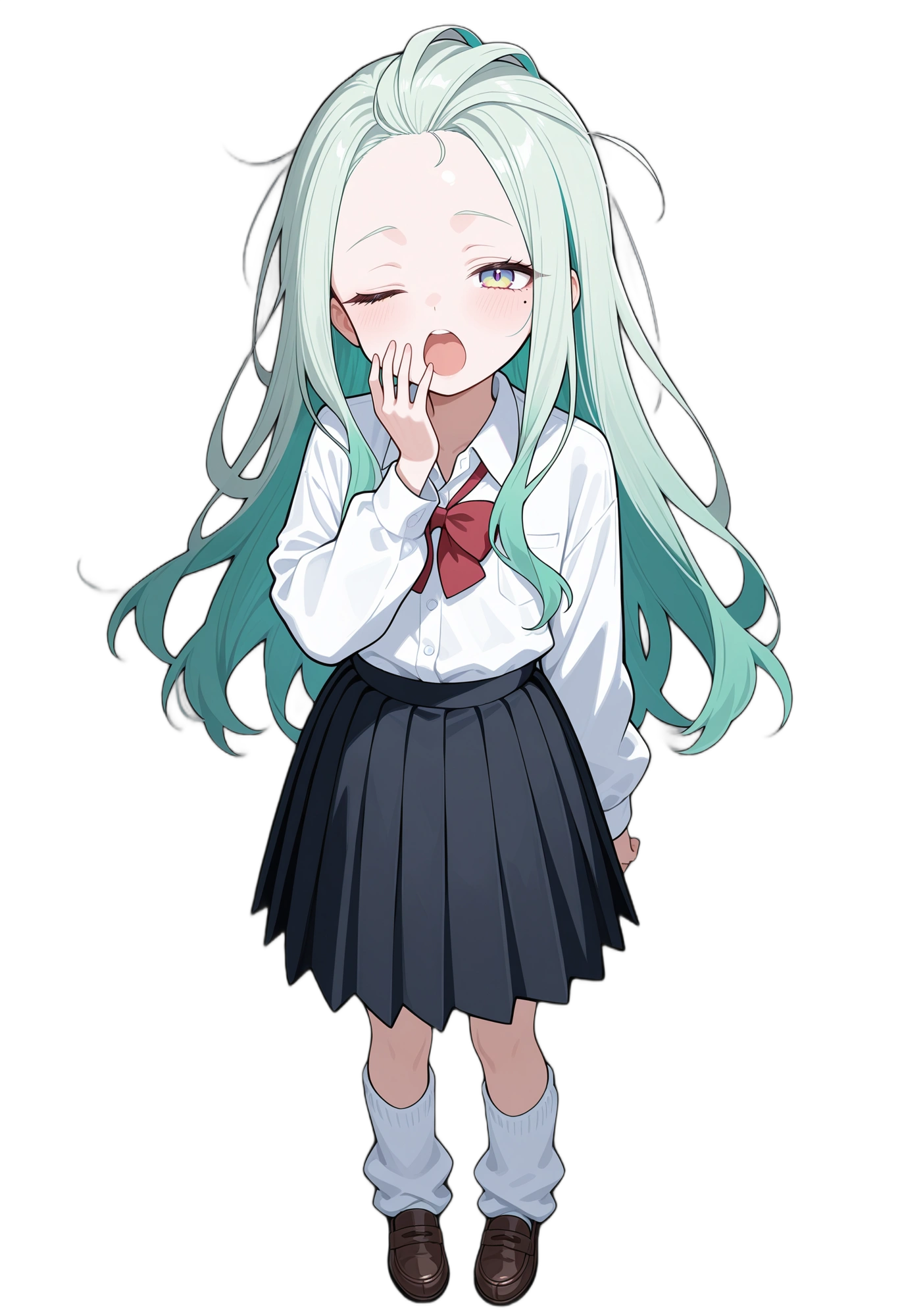 anime-mole-whiteshirt-oneeyeclosed-woman