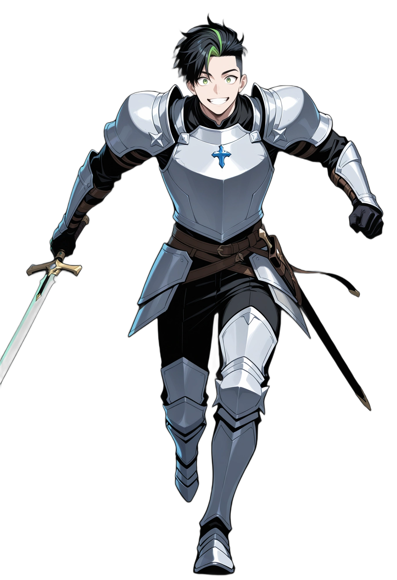 anime-multicoloredhair-greeneyes-boots-man
