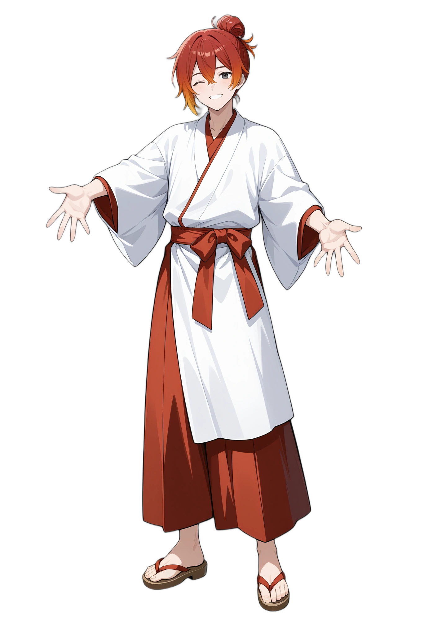 anime-oneeyeclosed-longsleeves-redhair-man