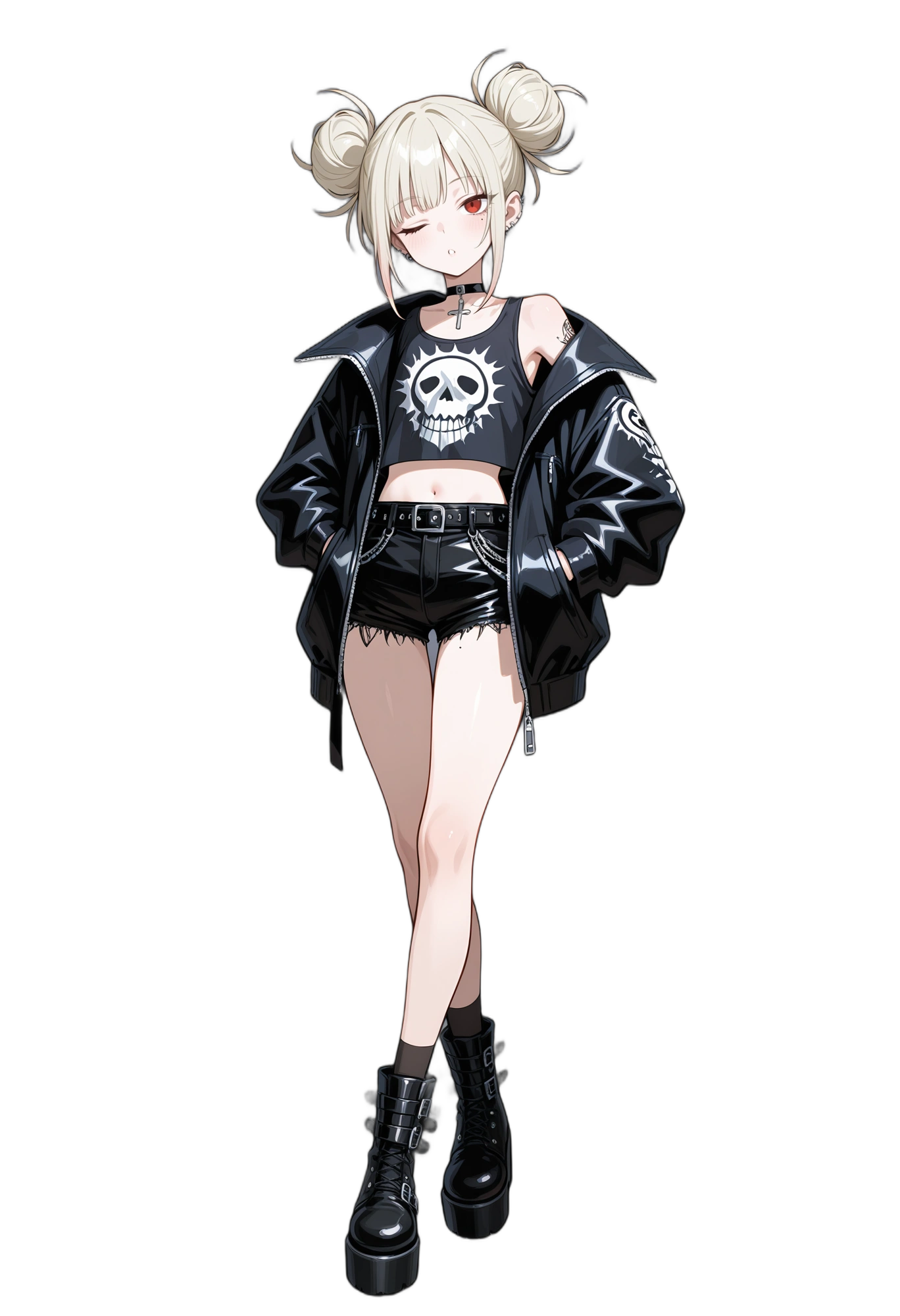 anime-oneeyeclosed-necklace-socks-woman