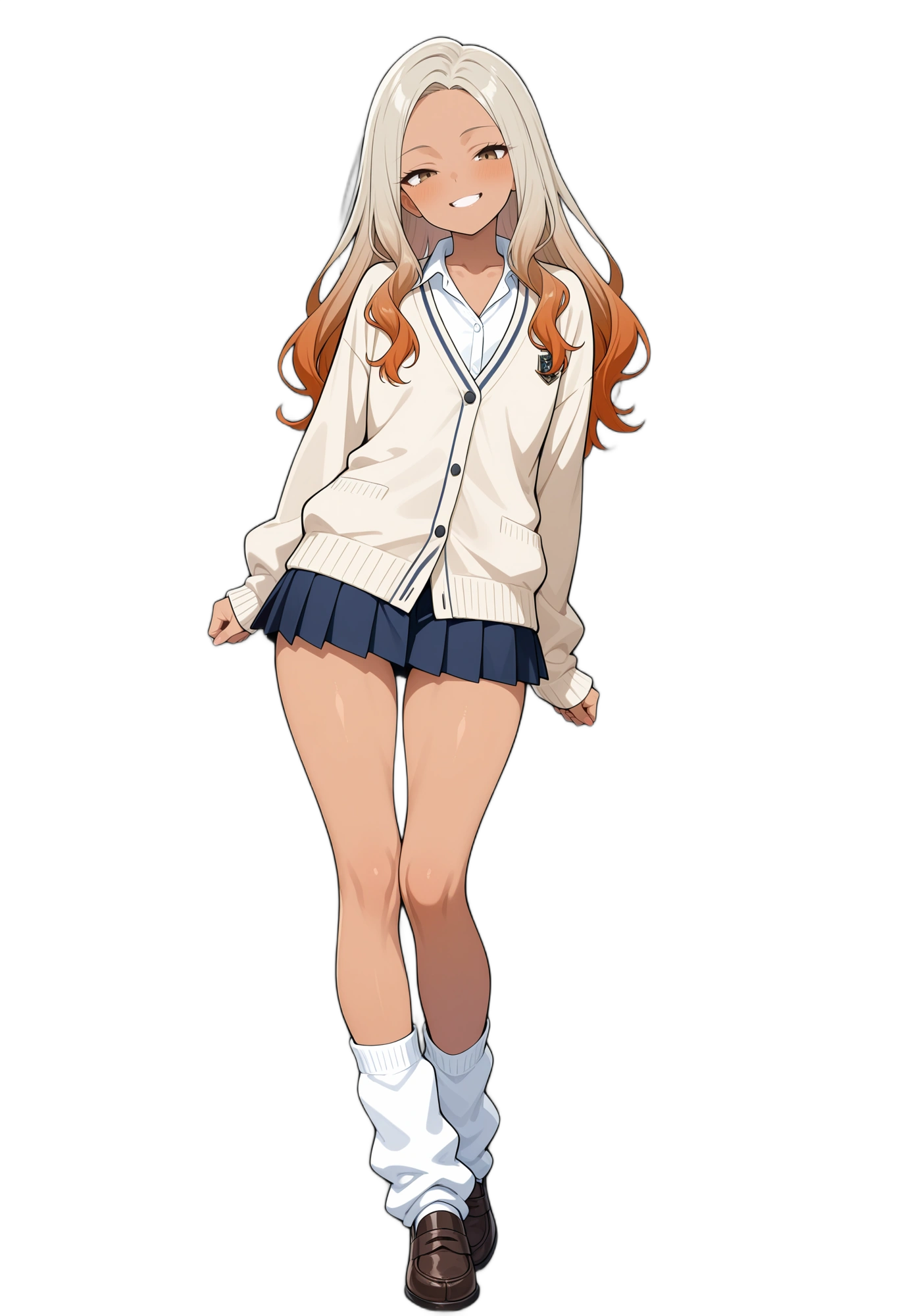 anime-orangehair-miniskirt-schooluniform-woman