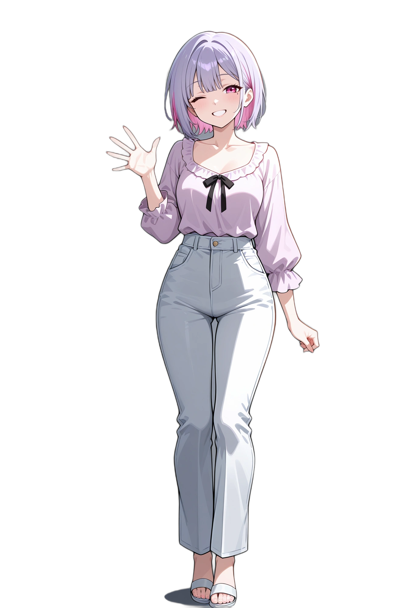 anime-pants-waving-two-tonehair-woman