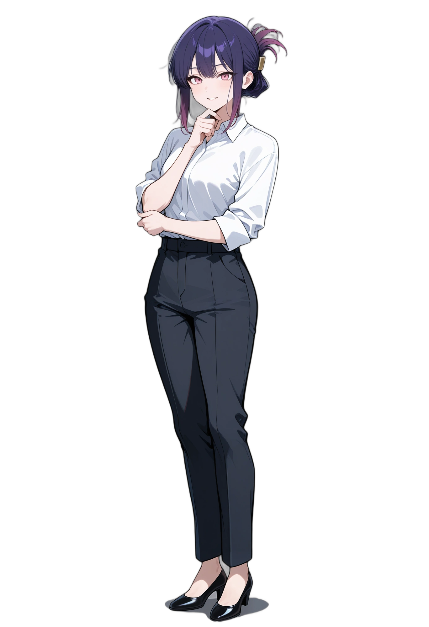 anime-pinkeyes-shirttuckedin-high-waistpants-woman