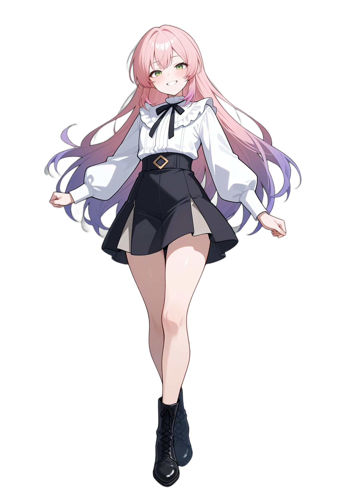 anime-pinkhair-frills-multicoloredhair-woman