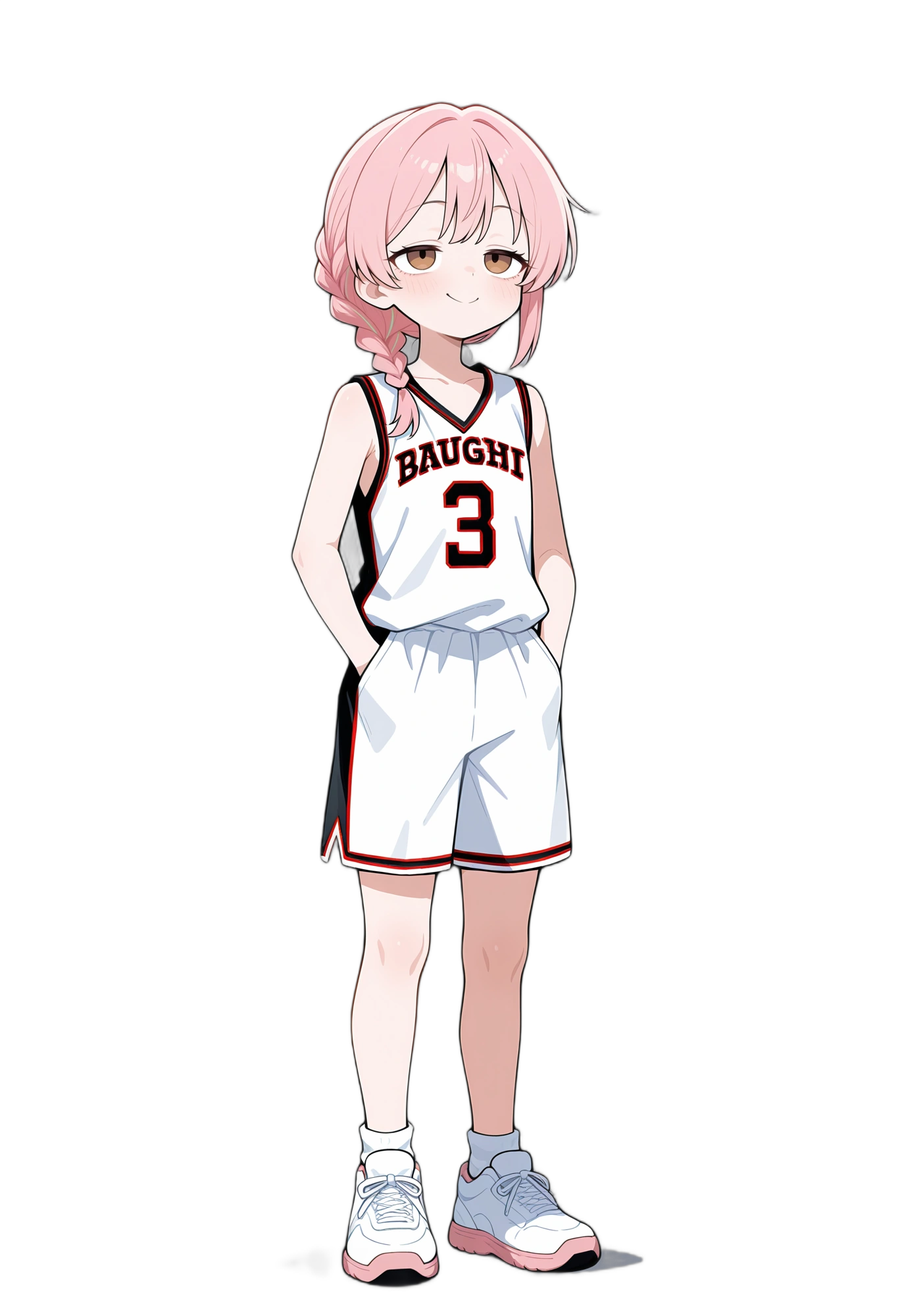 anime-pinkhair-whitefootwear-whiteshirt-woman