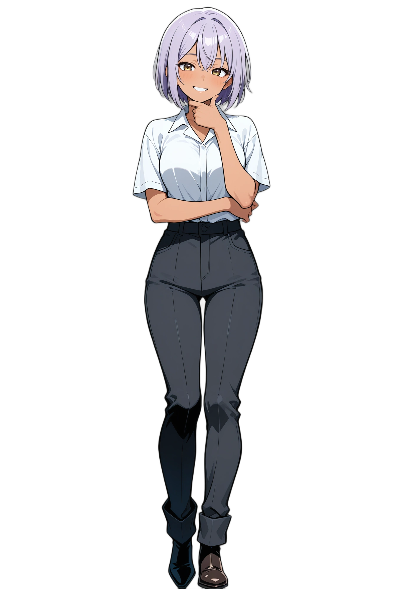 anime-purplehair-blackfootwear-yelloweyes-woman