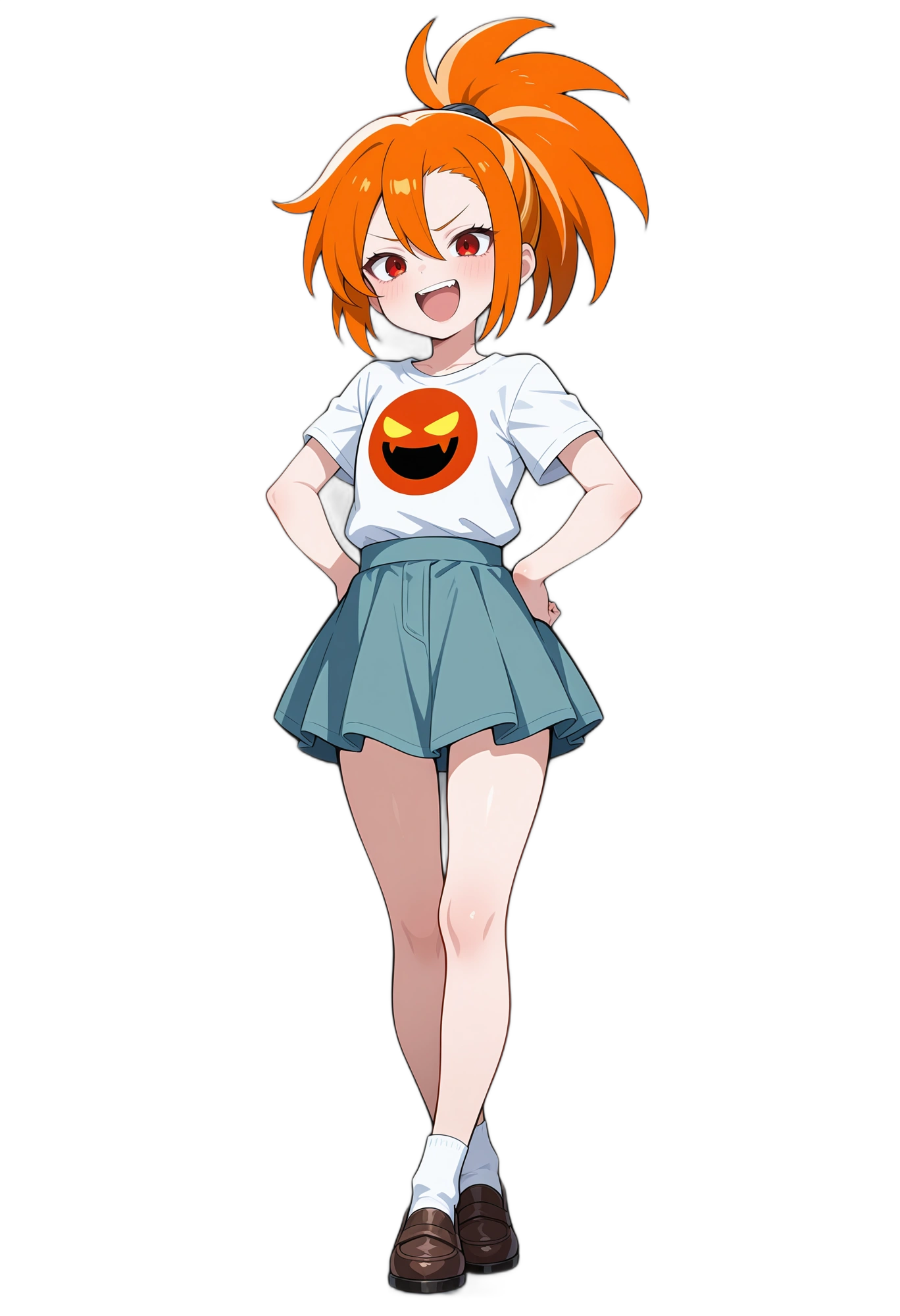 anime-redeyes-t-shirt-orangehair-woman
