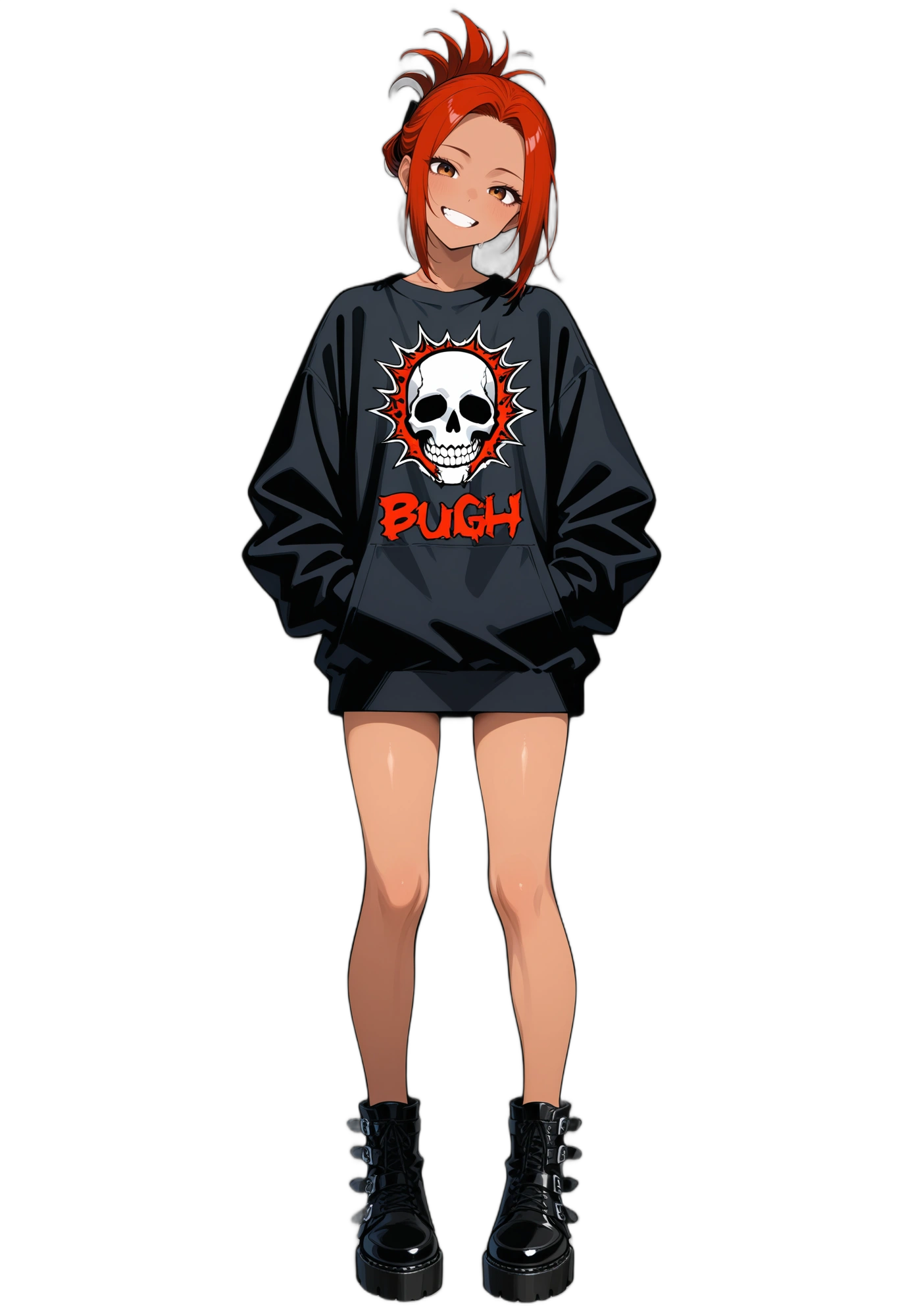 anime-redhair-orangeeyes-handsinpockets-woman