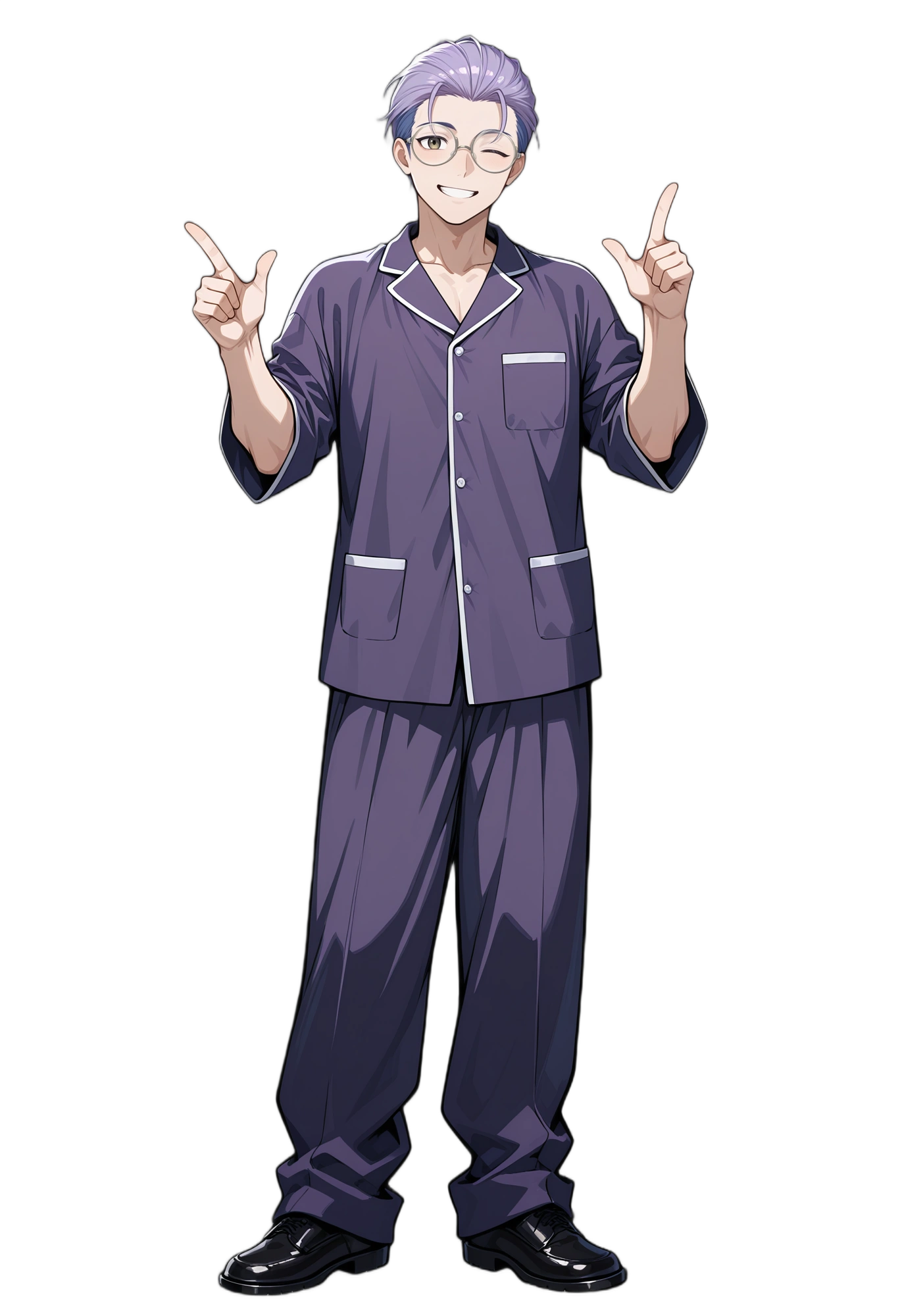 anime-roundeyewear-smile-blackfootwear-man