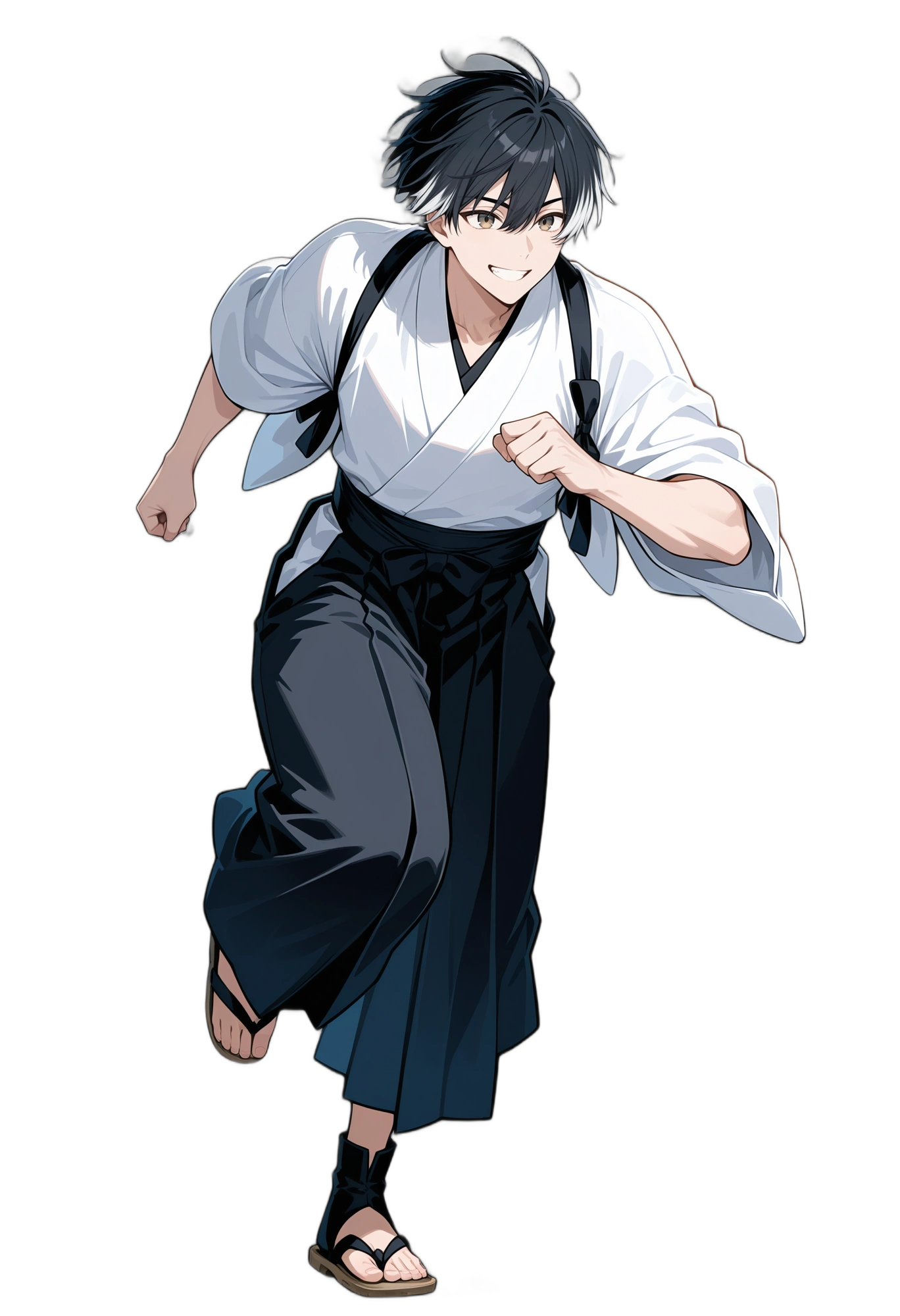 anime-sandals-hakama-multicoloredhair-man