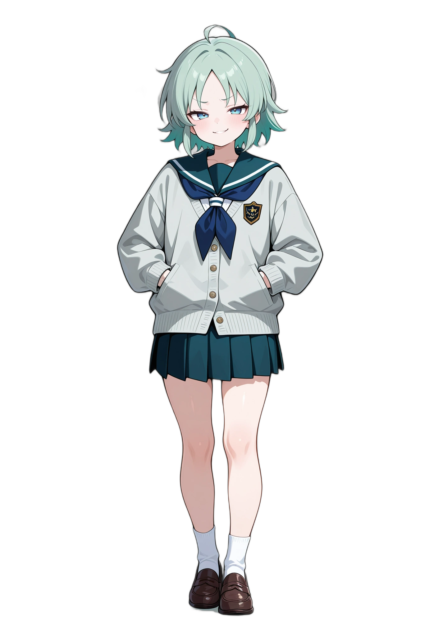 anime-serafuku-loafers-shorthair-woman