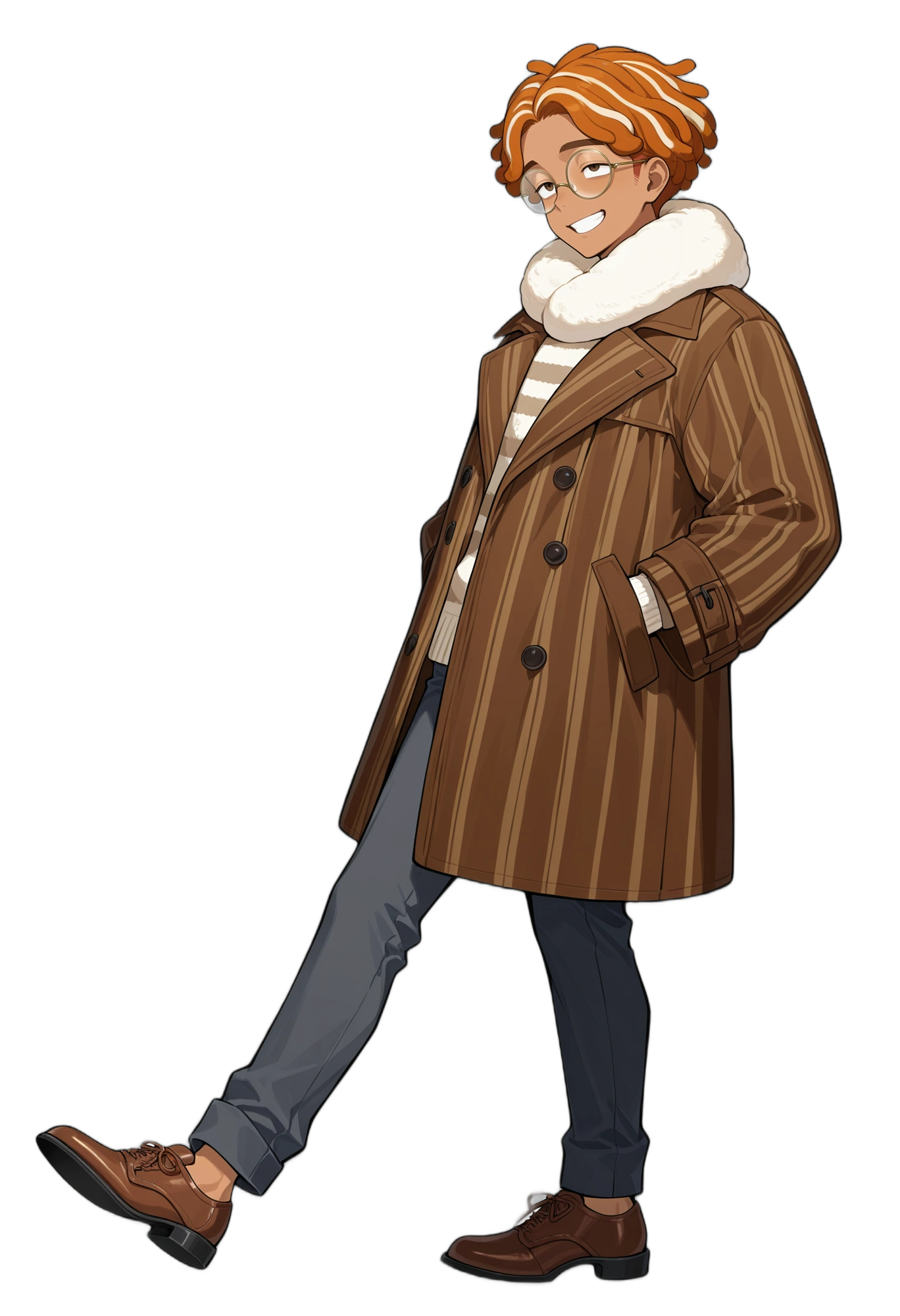 anime-shirt-orangehair-handsinpockets-man