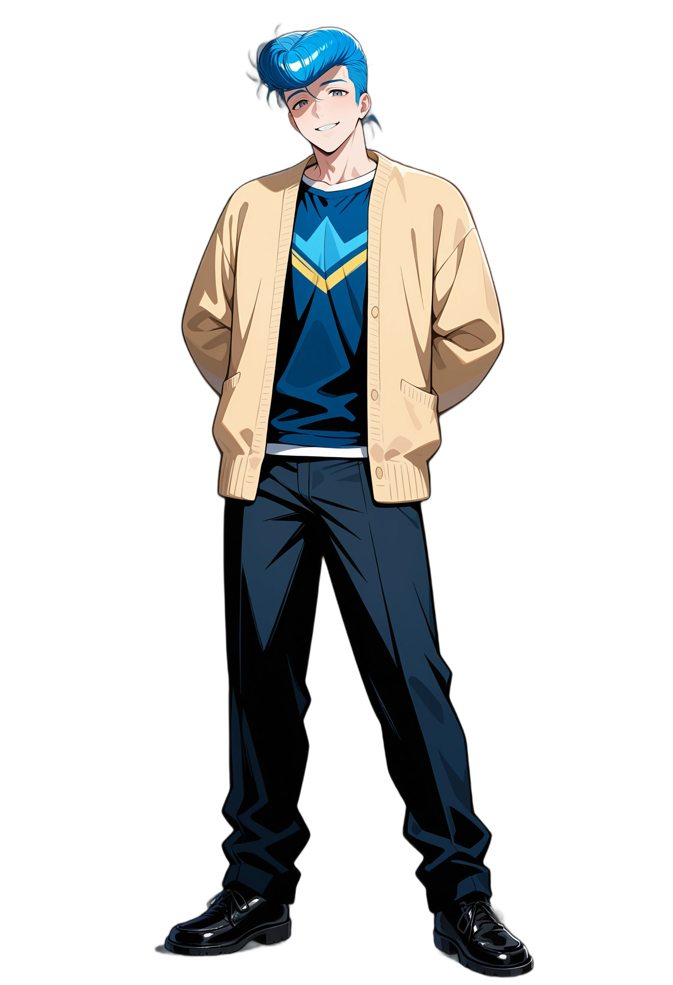 anime-shirt-bluehair-pompadour-man