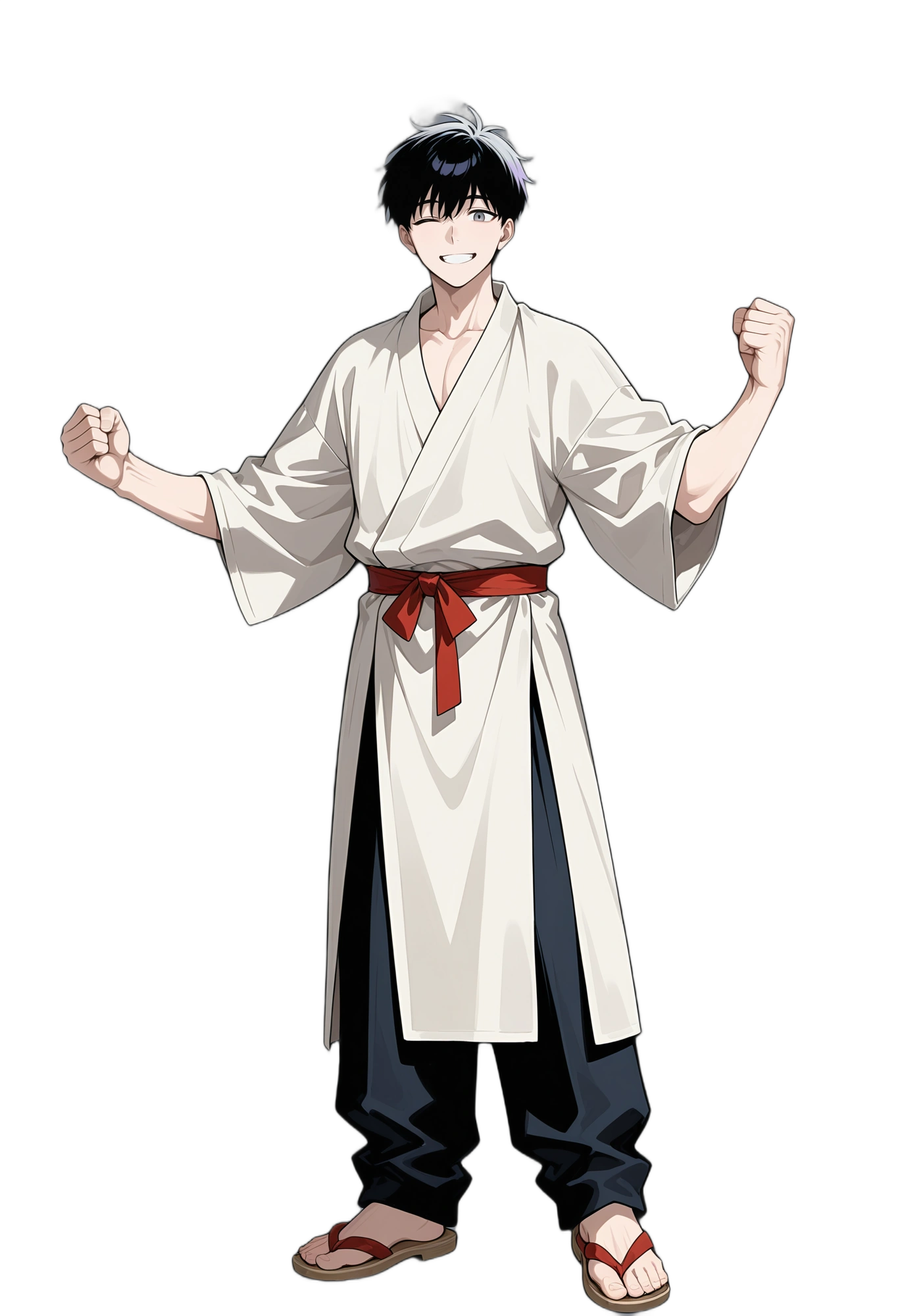 anime-shorthair-pants-sandals-man